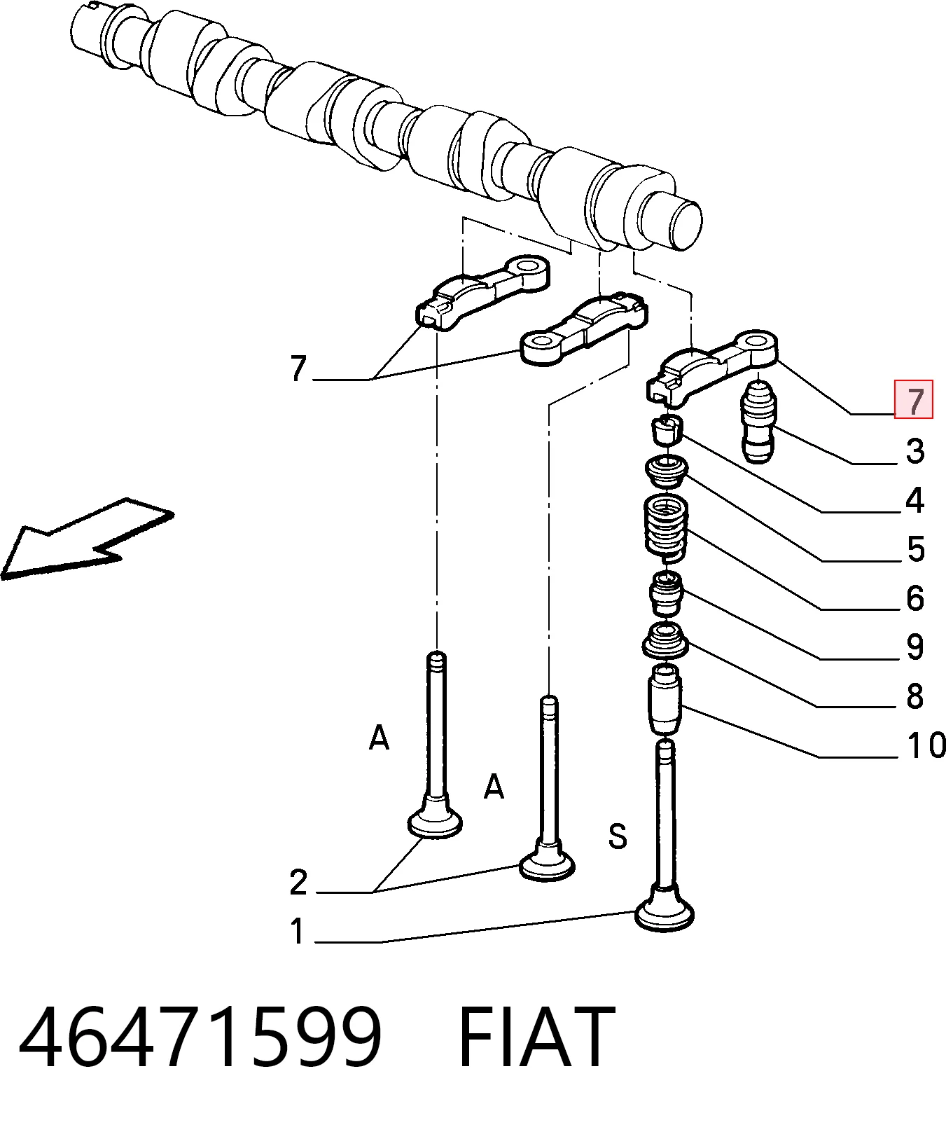 Balanceiro de válvula (balanceiro de válvulas) para Fiat Bravo 182