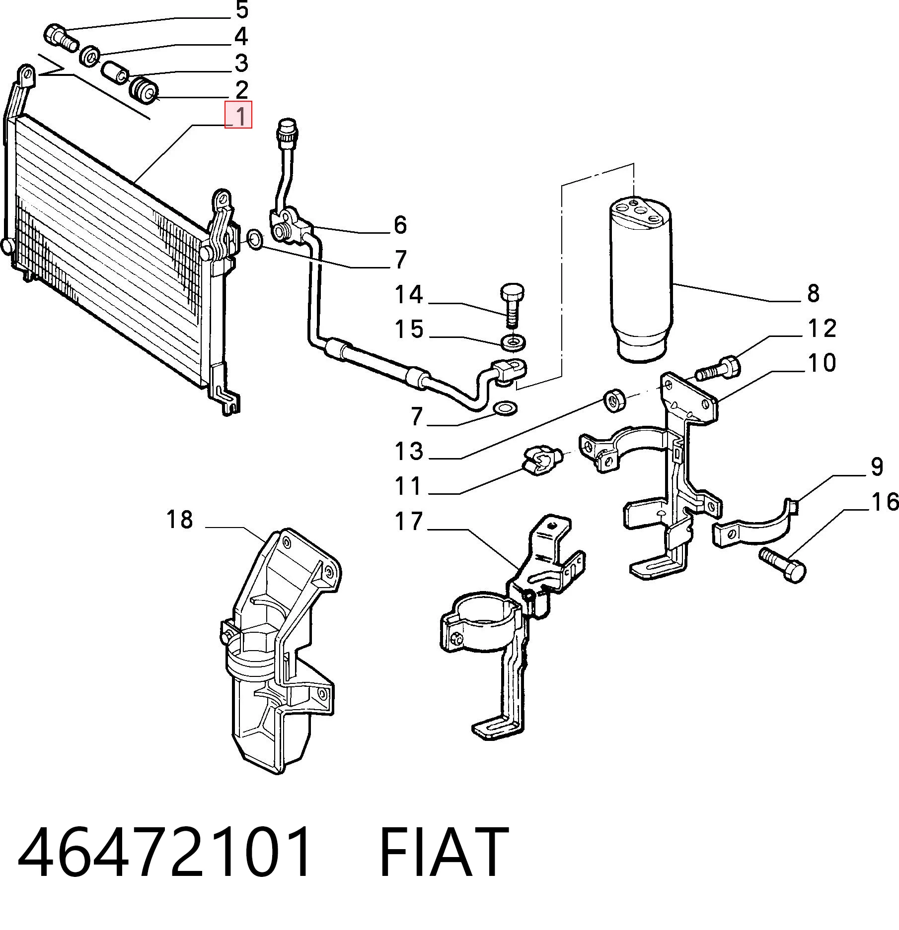 Compre Radiador de aparelho de ar condicionado Fiat Bravo 1