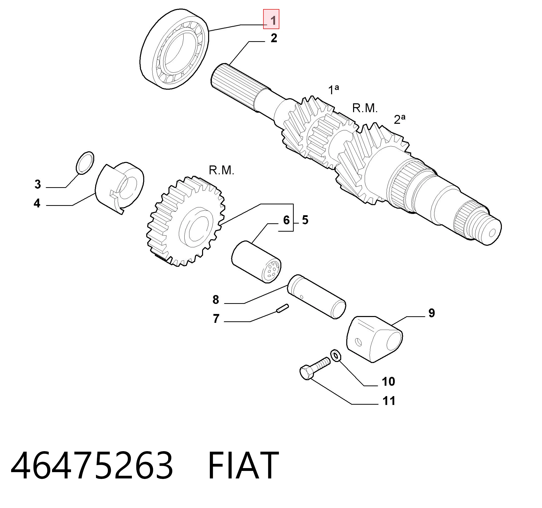 Rolamento da árvore primária da Caixa de Mudança para Alfa Romeo 147  937