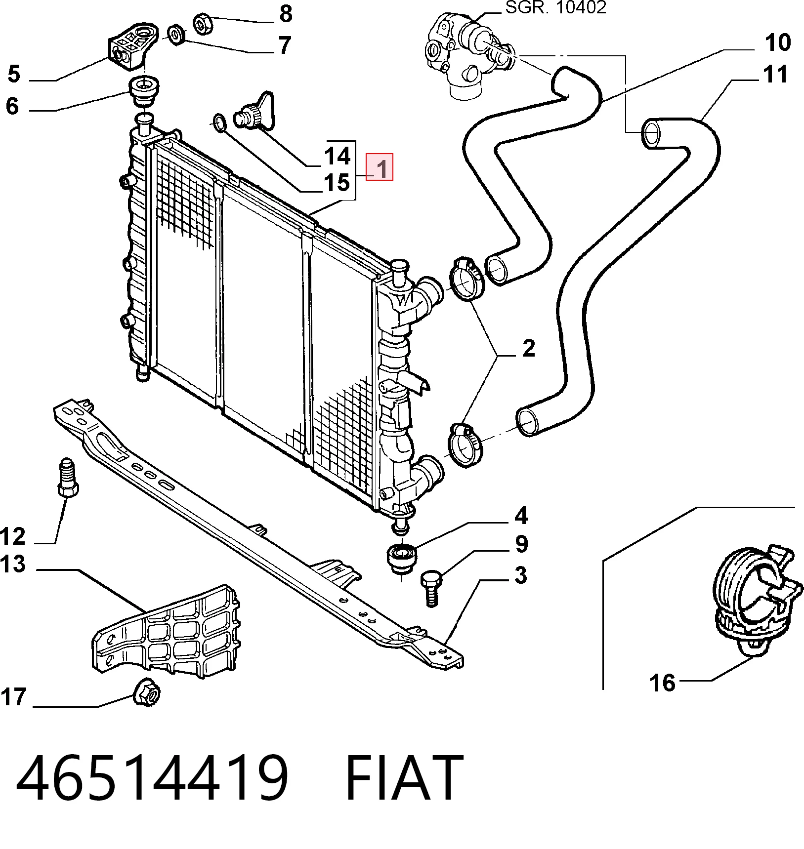 Compre BM165 Magneti Marelli Radiador de esfriamento de motor