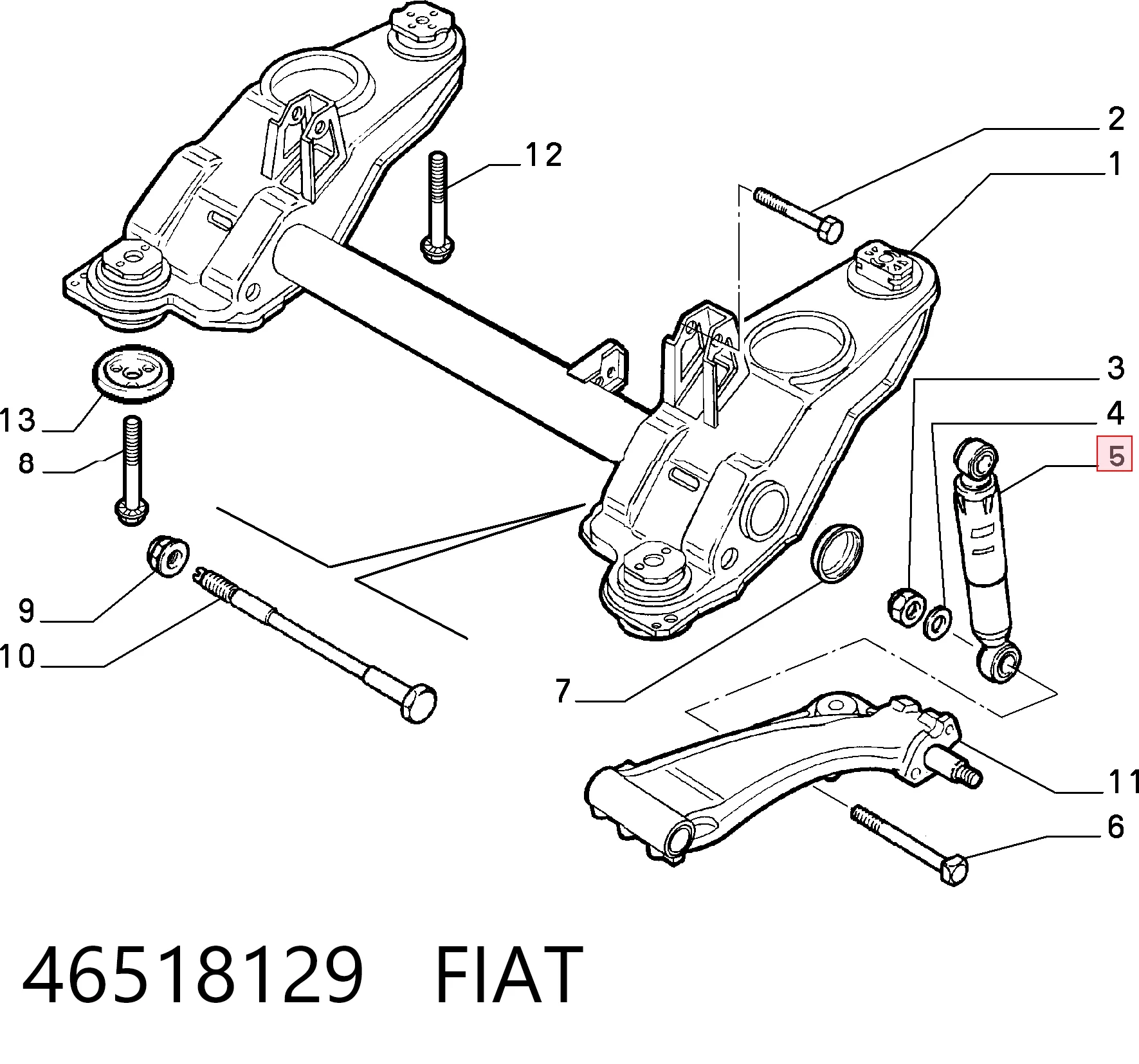 Amortecedor traseiro para Alfa Romeo 146 930