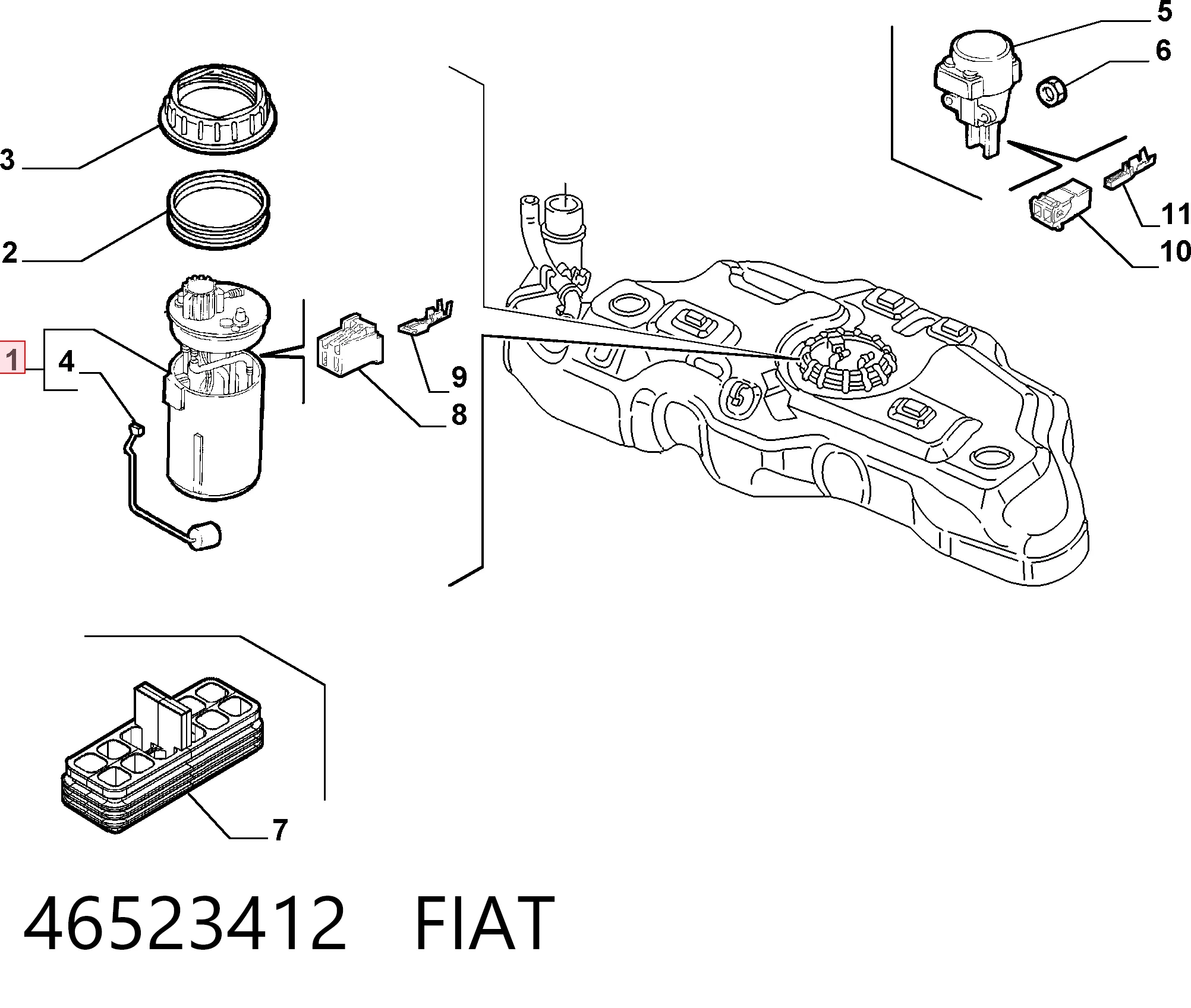 Sensor do nível de combustível no tanque Fiat Punto II 188 ao melhor preço