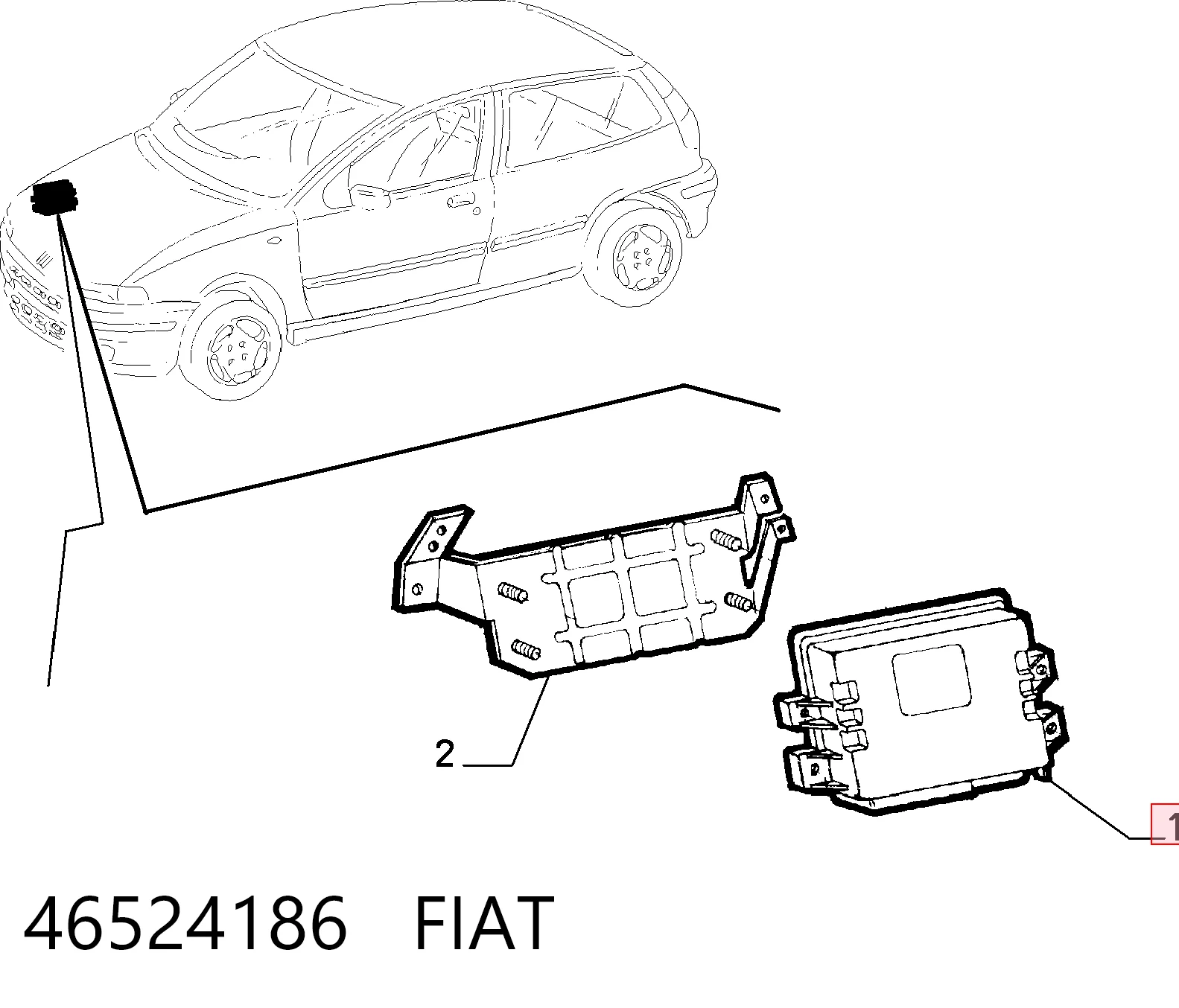 Módulo de direção (Centralina eletrônica) de motor para Fiat Punto I 176