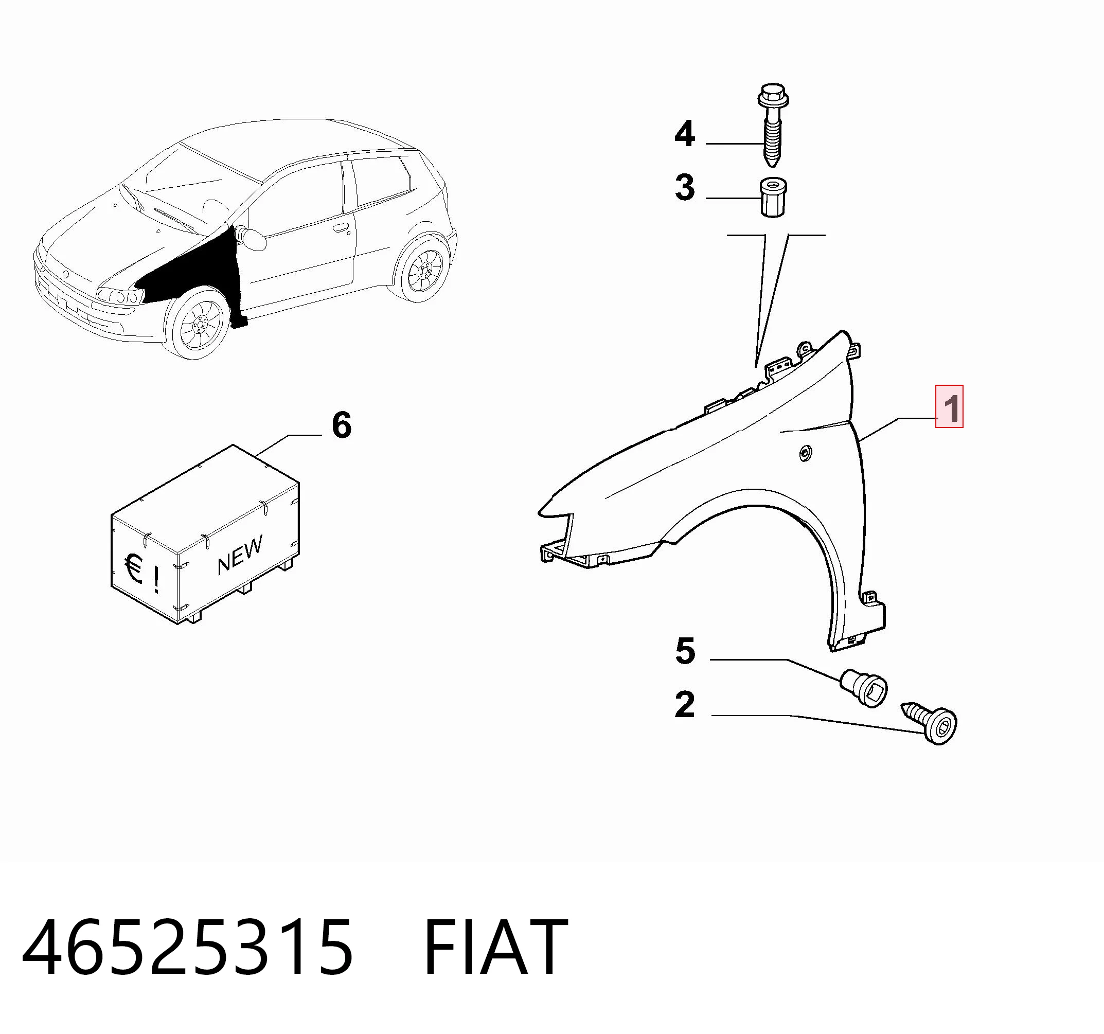 Pára-lama dianteiro esquerdo Fiat Punto preço, a partir de 62,81 USD