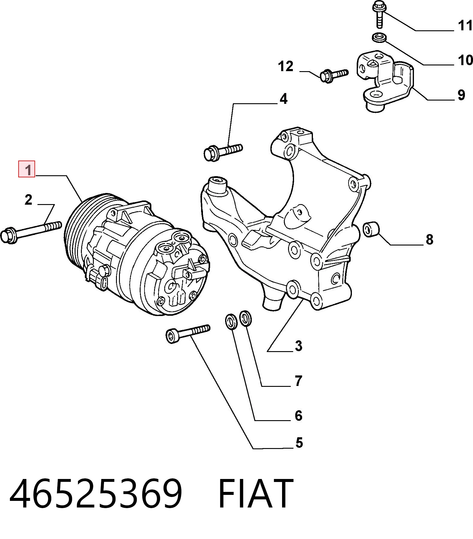46525369 Fiat/Alfa/Lancia Compressor de aparelho de ar condicionado