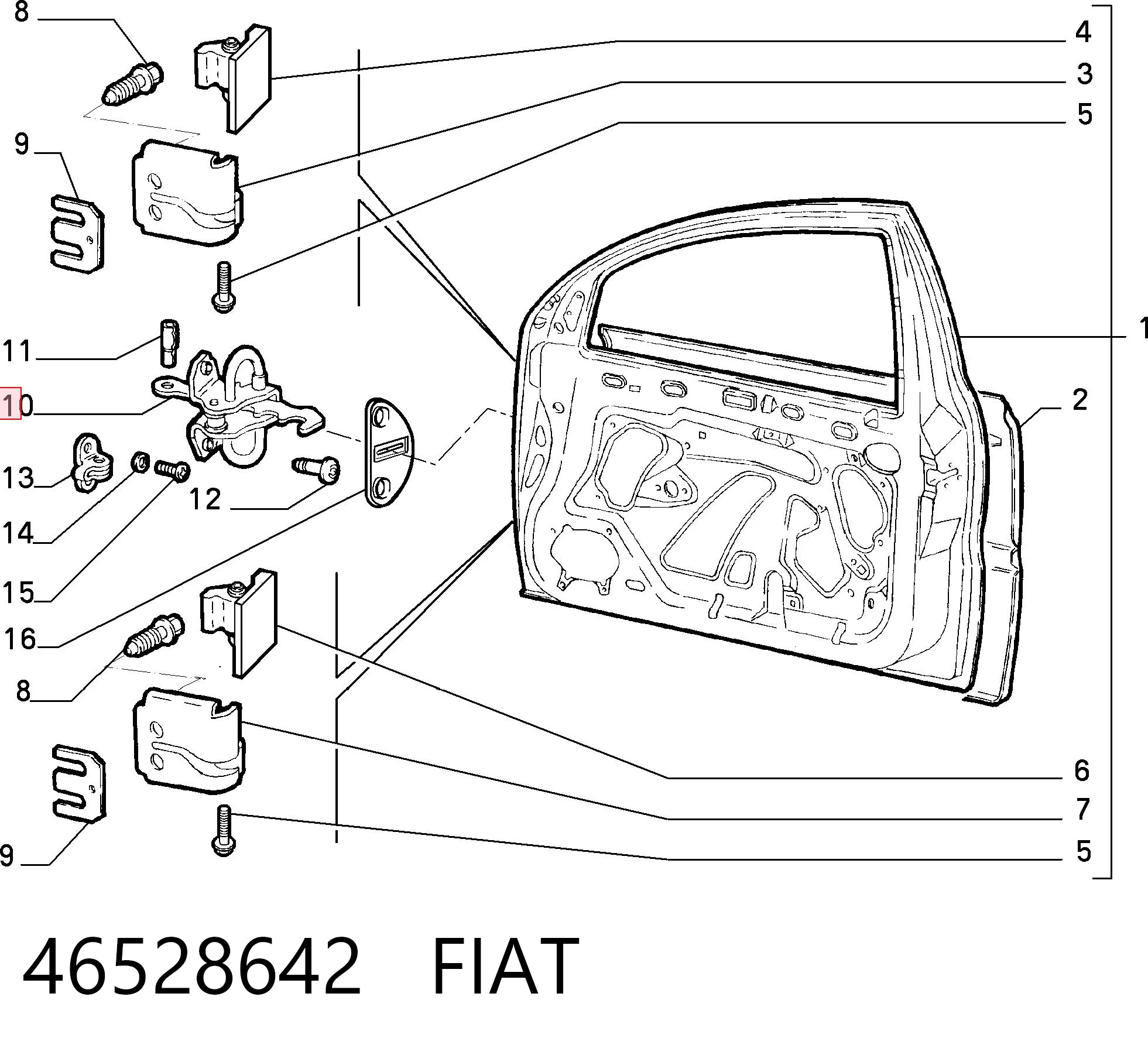 Porta dianteira esquerda para Fiat Brava  182