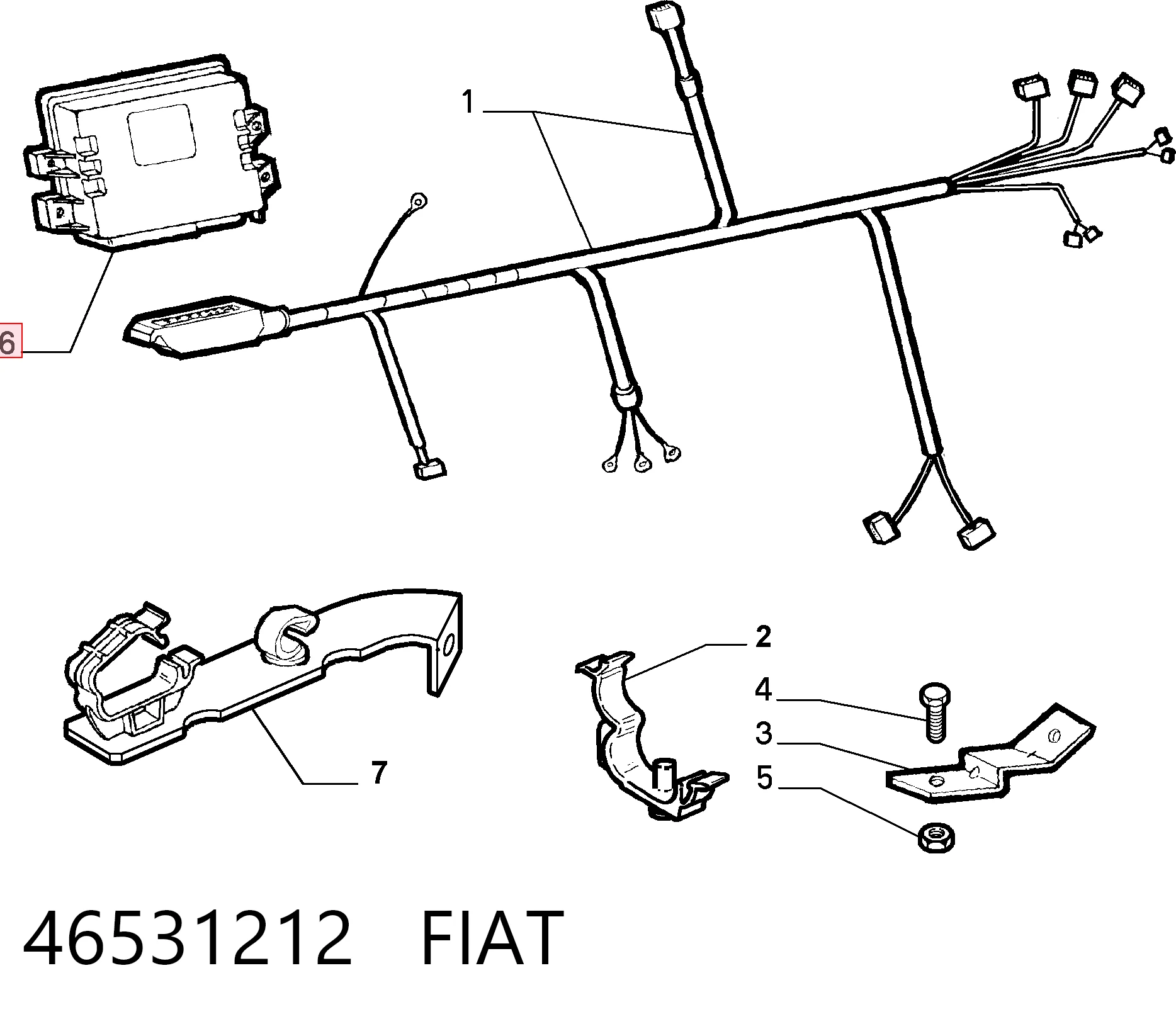 Módulo de direção (Centralina eletrônica) de motor Fiat Punto I 176