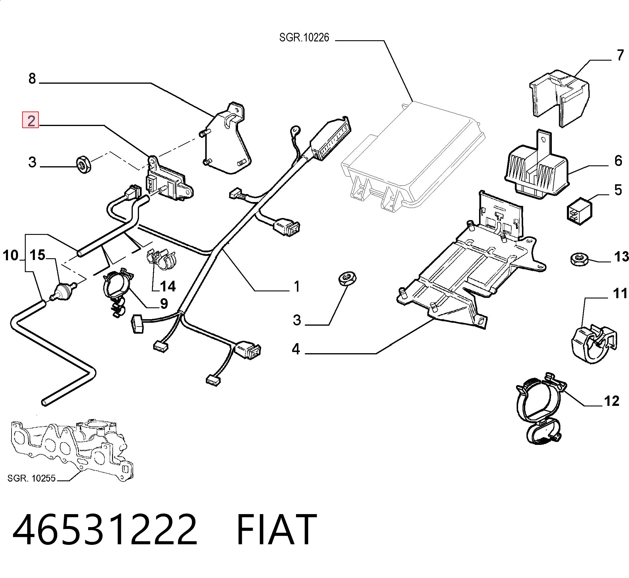 46531222 Fiat/Alfa/Lancia Sensor de pressão no coletor de admissão, MAP