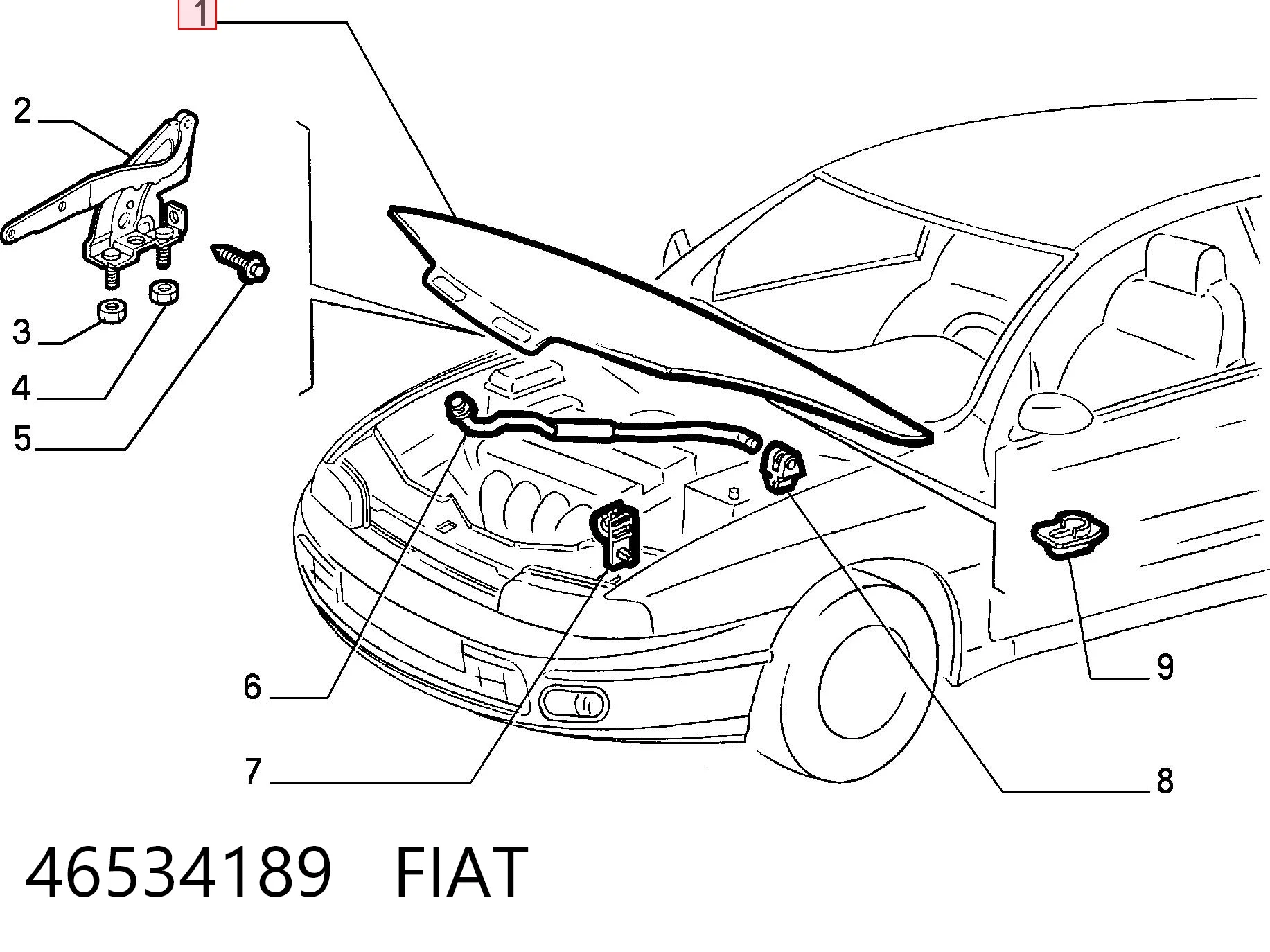  Capota Fiat Bravo I hatchback (182) (1995 - 2001) I