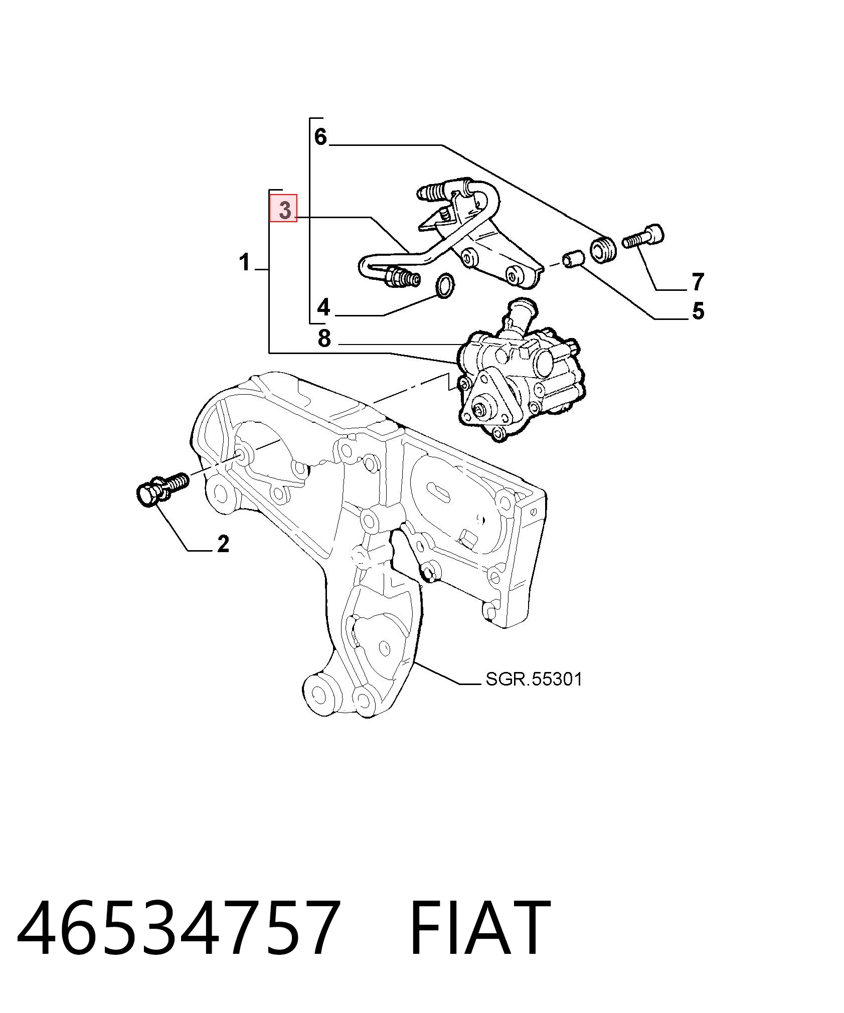46534757 Fiat/Alfa/Lancia Bomba da Direção hidrâulica assistida