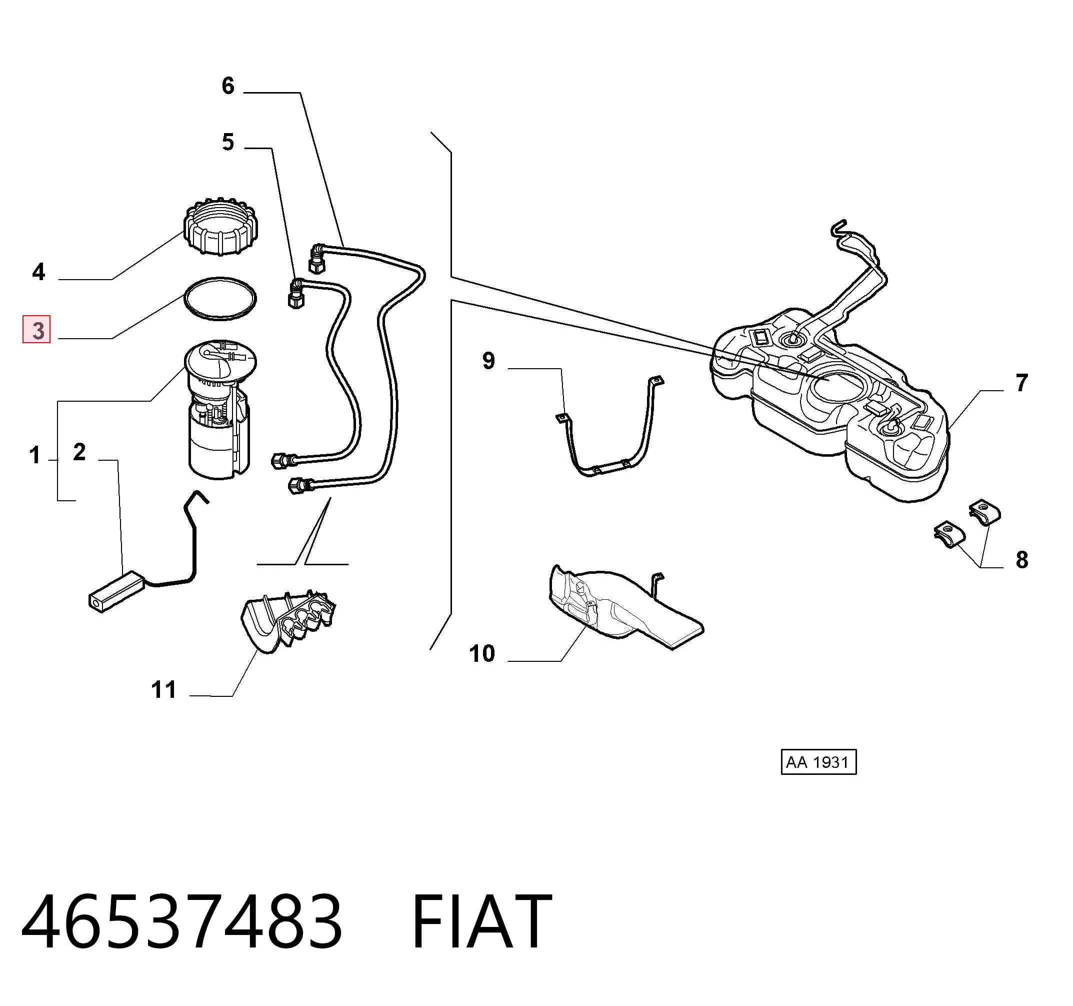 46537483 Chrysler Compactador da bomba de combustível