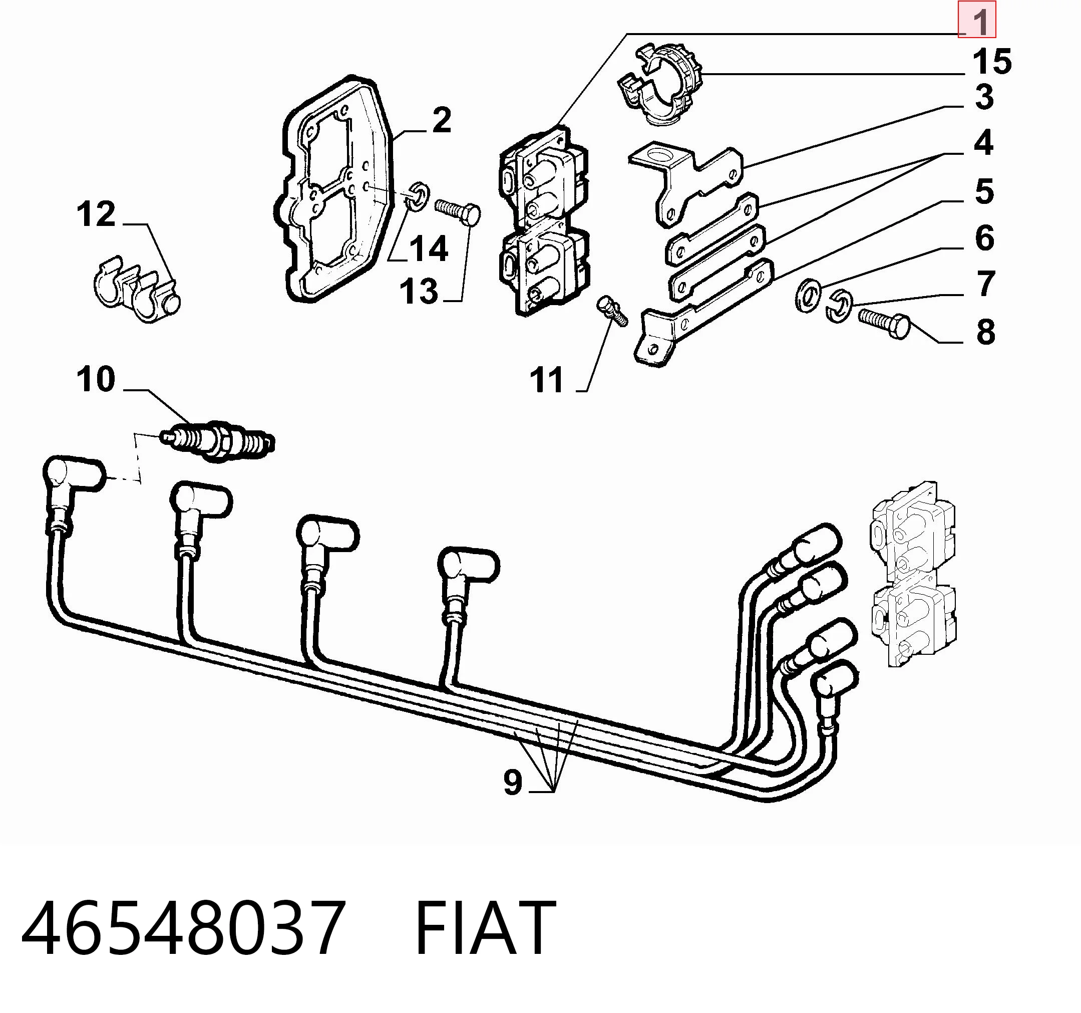 46548037 Fiat/Alfa/Lancia Bobina de ignição