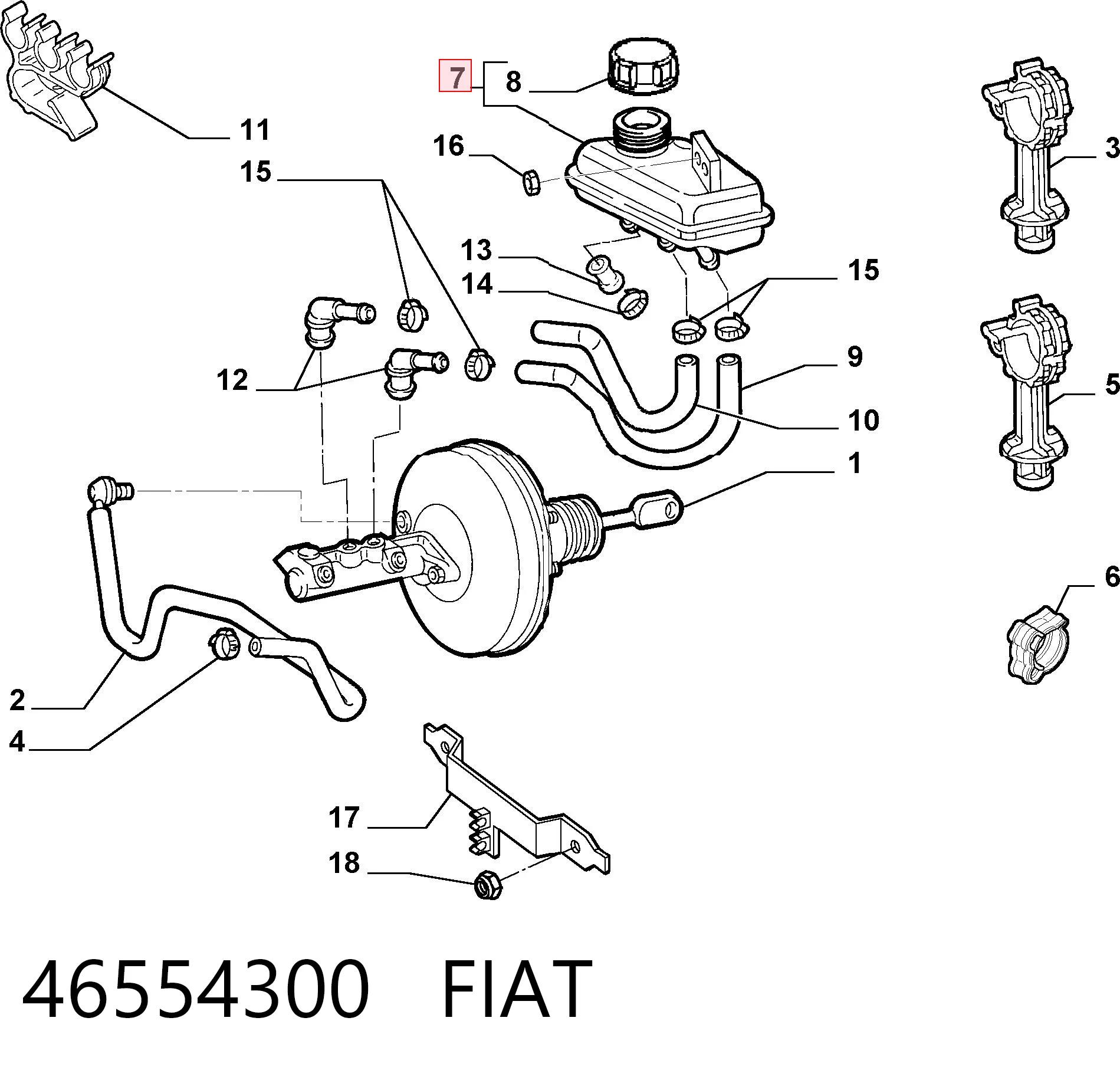Tanque de cilindro mestre do freio (de fluido de freio) Fiat Punto II 188 ao melhor preço