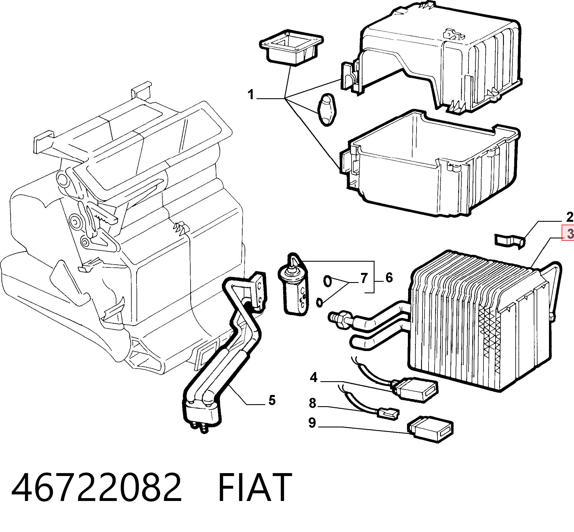  Vaporizador de aparelho de ar condicionado Fiat Palio carrinha (178DX) (1996 - 2026) 