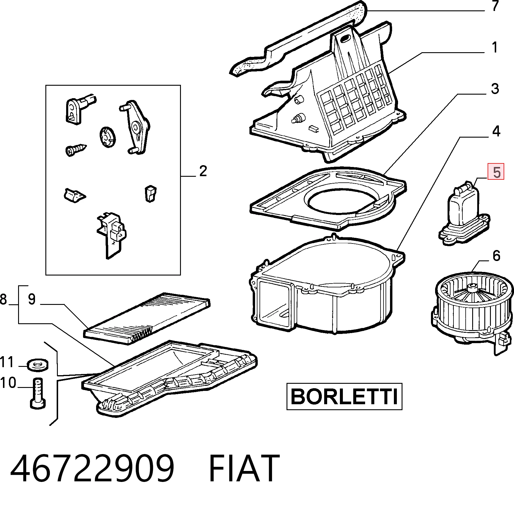 46722909 Fiat/Alfa/Lancia Resistor (resistência) de ventilador de forno (de aquecedor de salão)