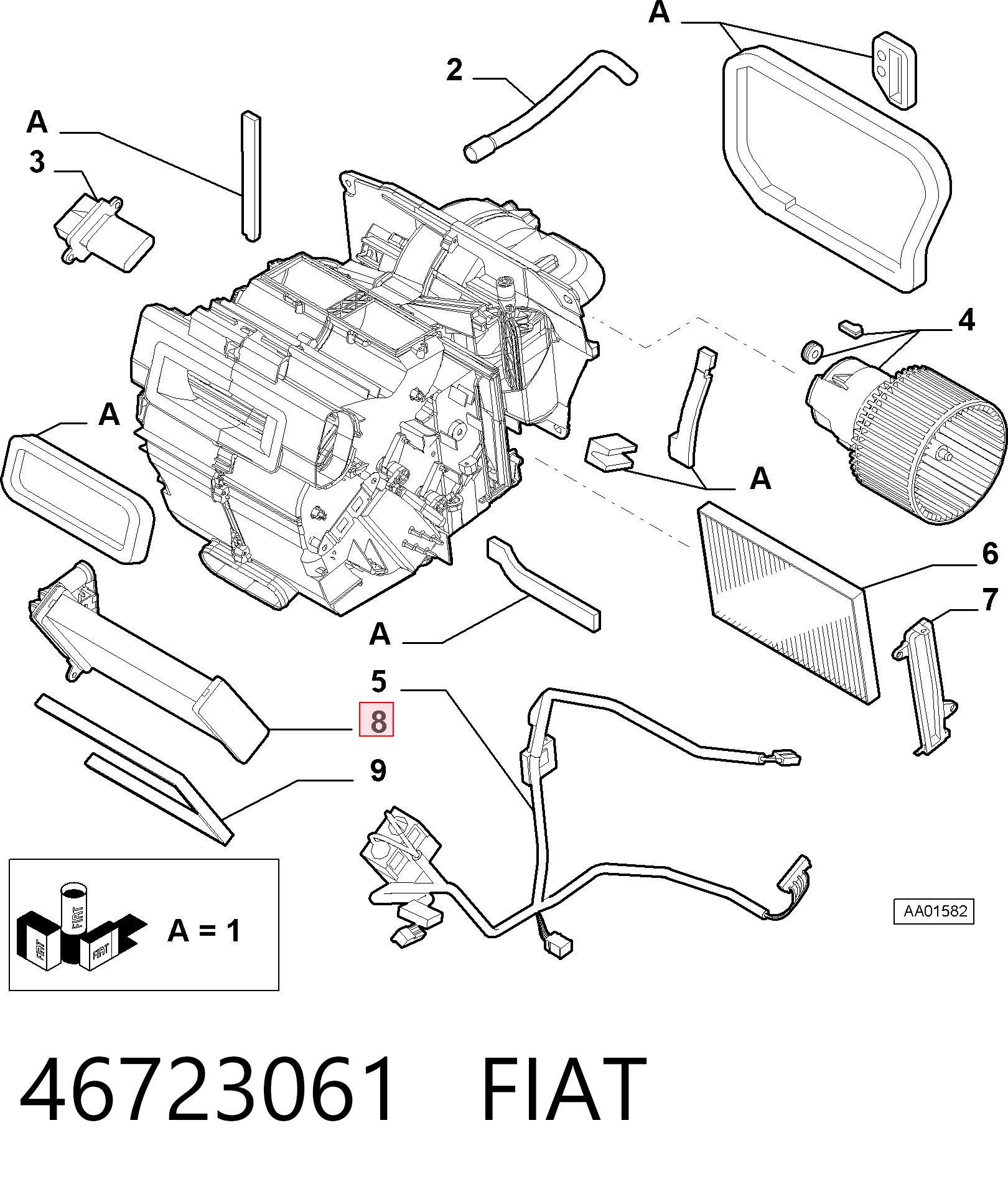 Radiador de forno (de aquecedor) para Fiat Palio 178DX