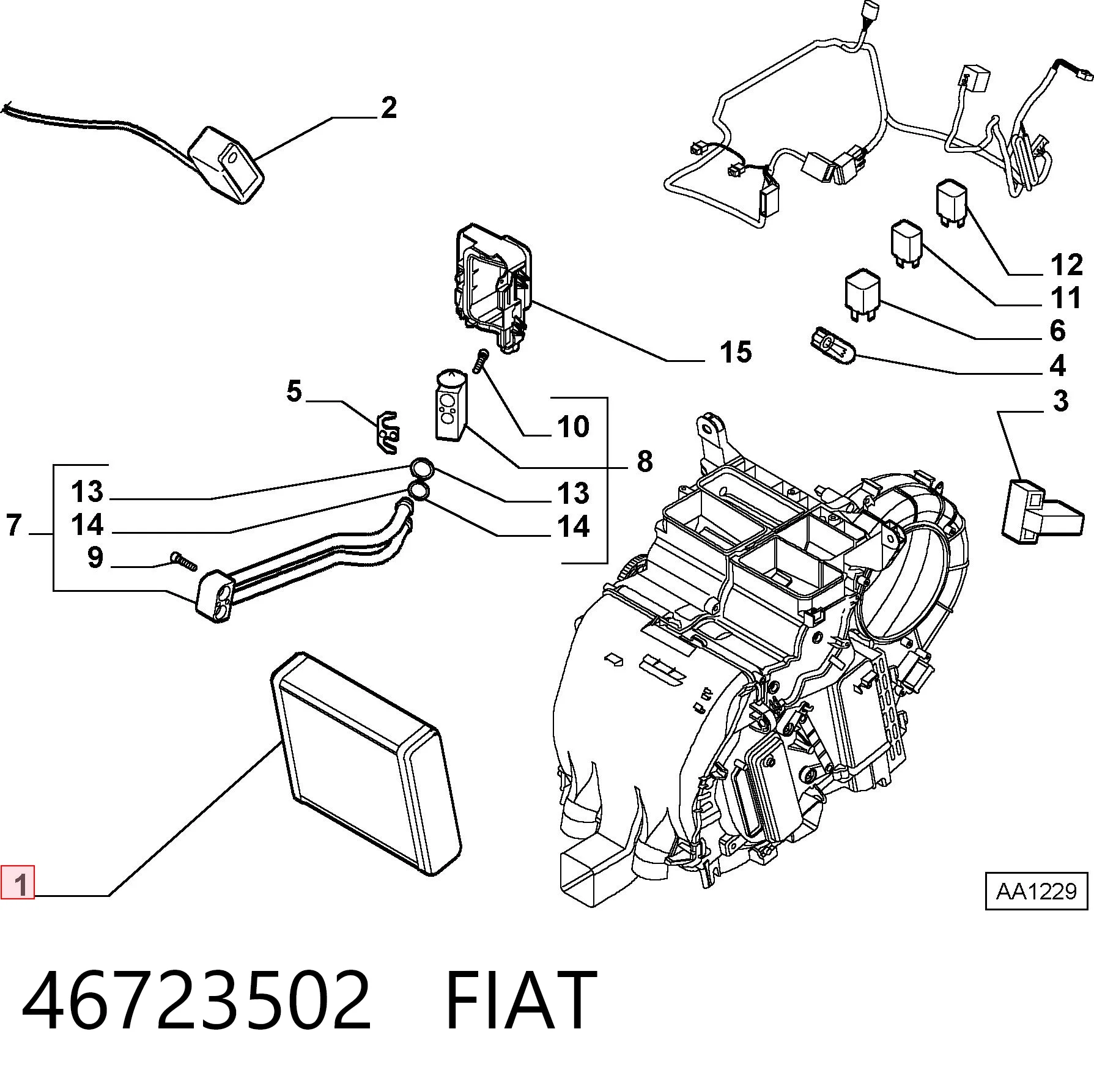 Vaporizador de aparelho de ar condicionado Fiat Stilo  192