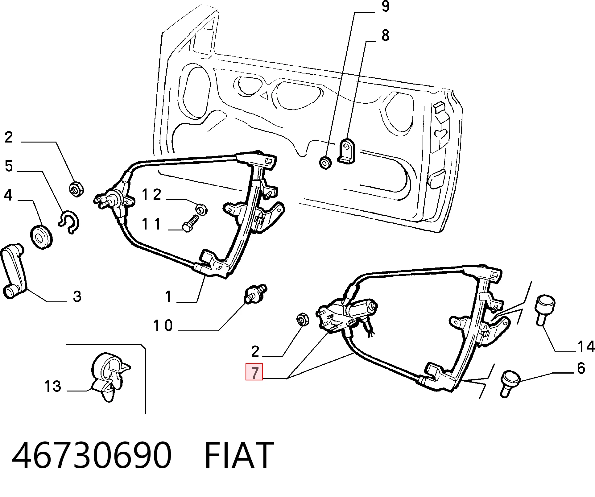 Mecanismo de acionamento de vidro da porta dianteira direita Fiat Punto preço, a partir de 163,42 USD