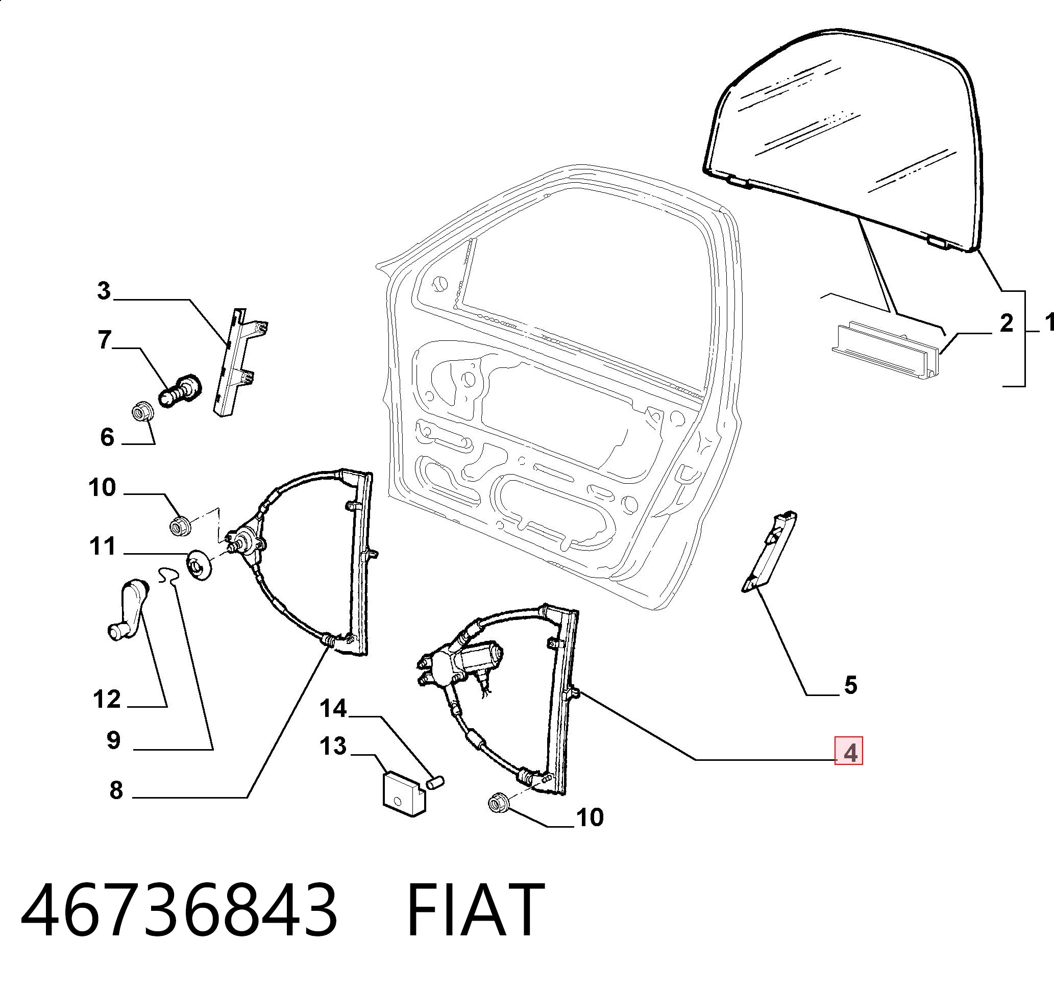 Mecanismo de acionamento de vidro da porta dianteira esquerda Fiat Palio 178DX ao melhor preço