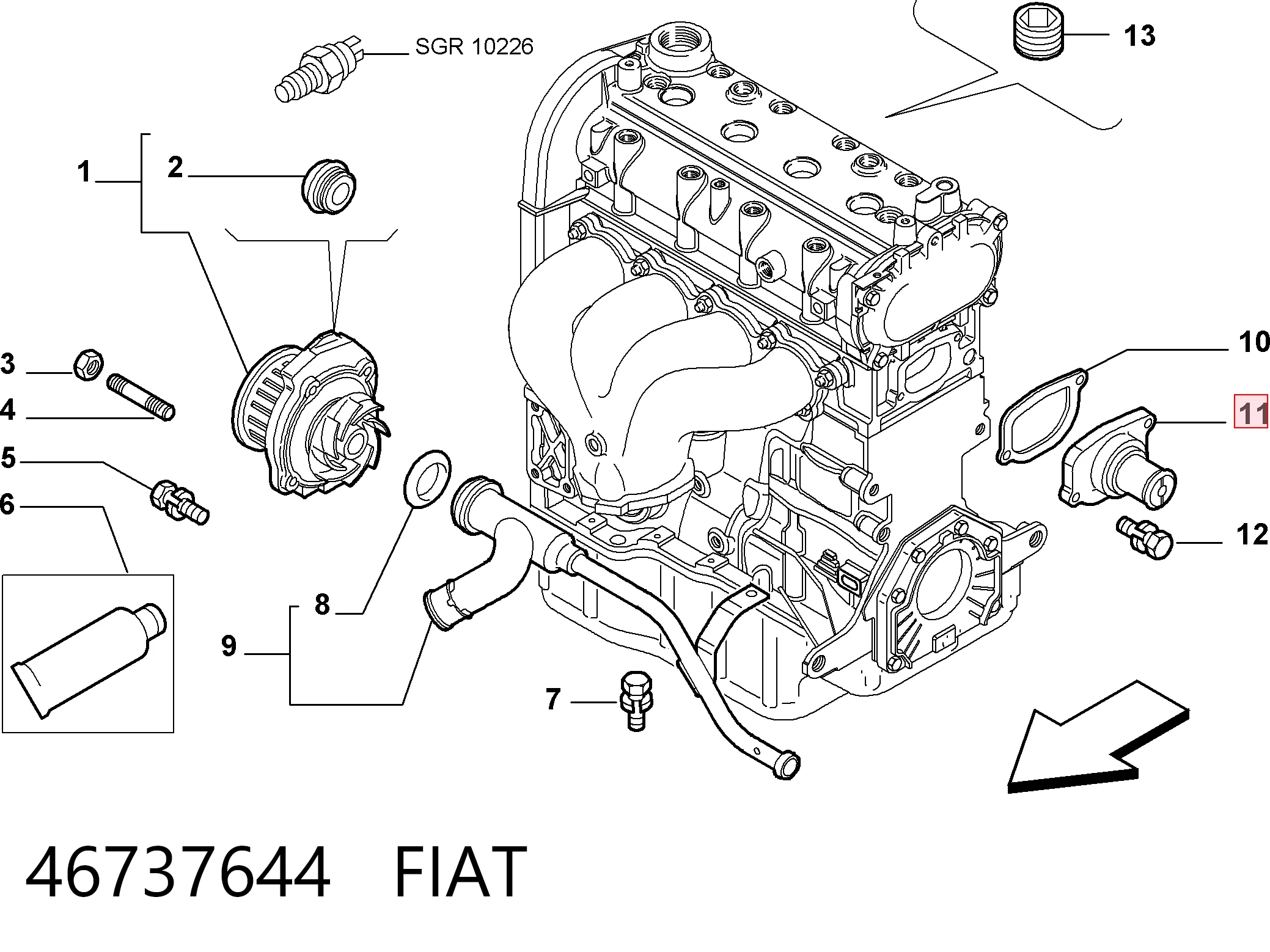 Termostato para Fiat Stilo 192