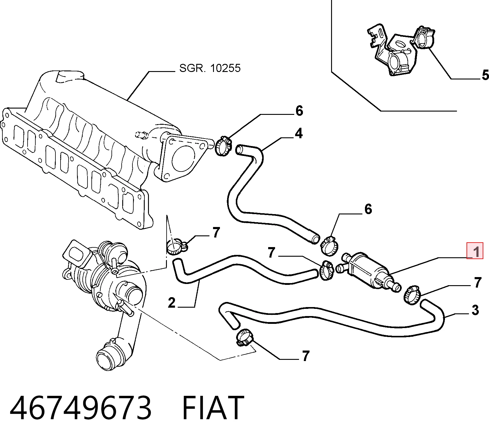 46749673 Fiat/Alfa/Lancia Convertidor de pressão (solenoide) de supercompressão