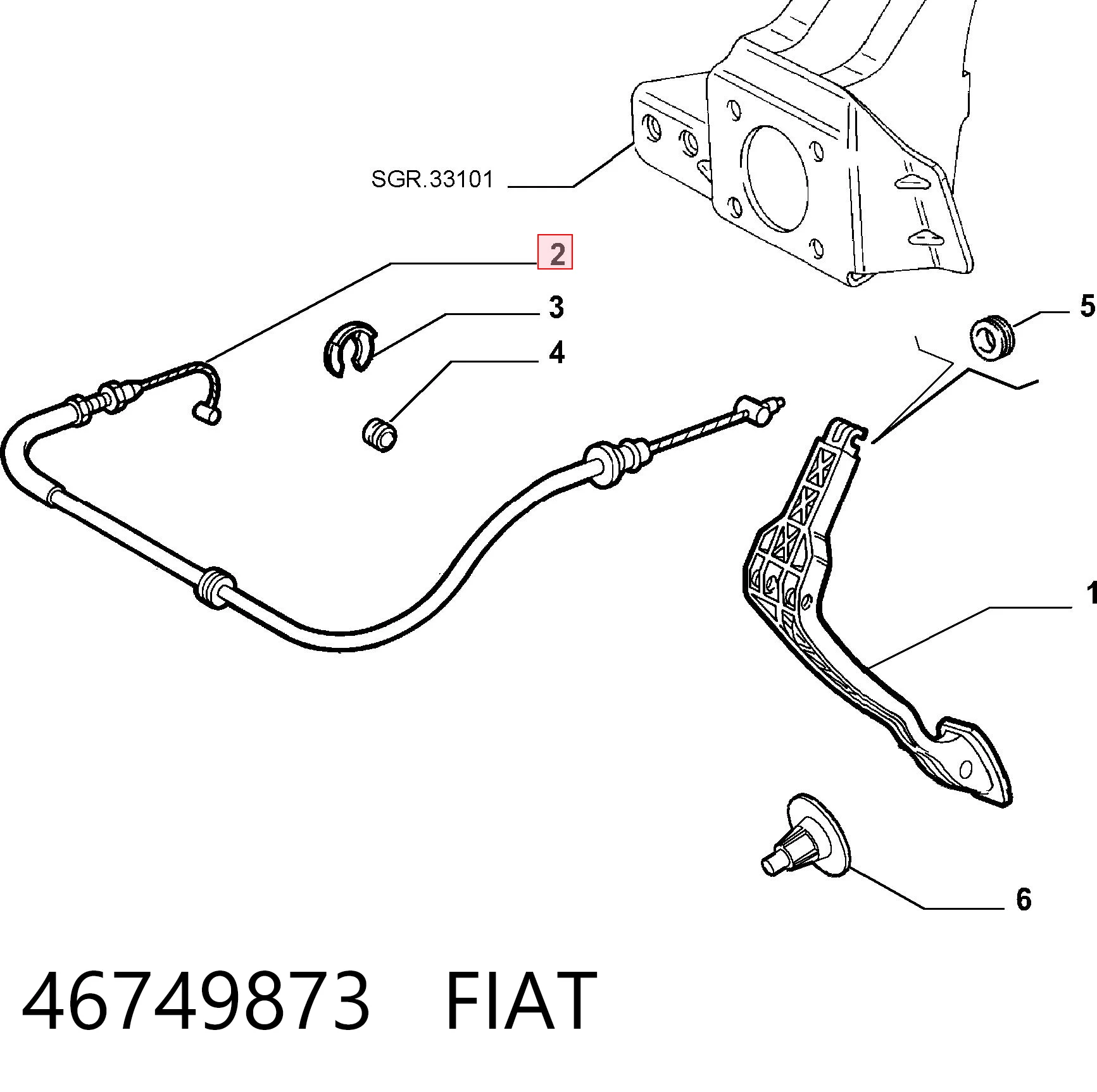 Cabo/pedal de gás (de acelerador) Fiat Punto II 188 ao melhor preço