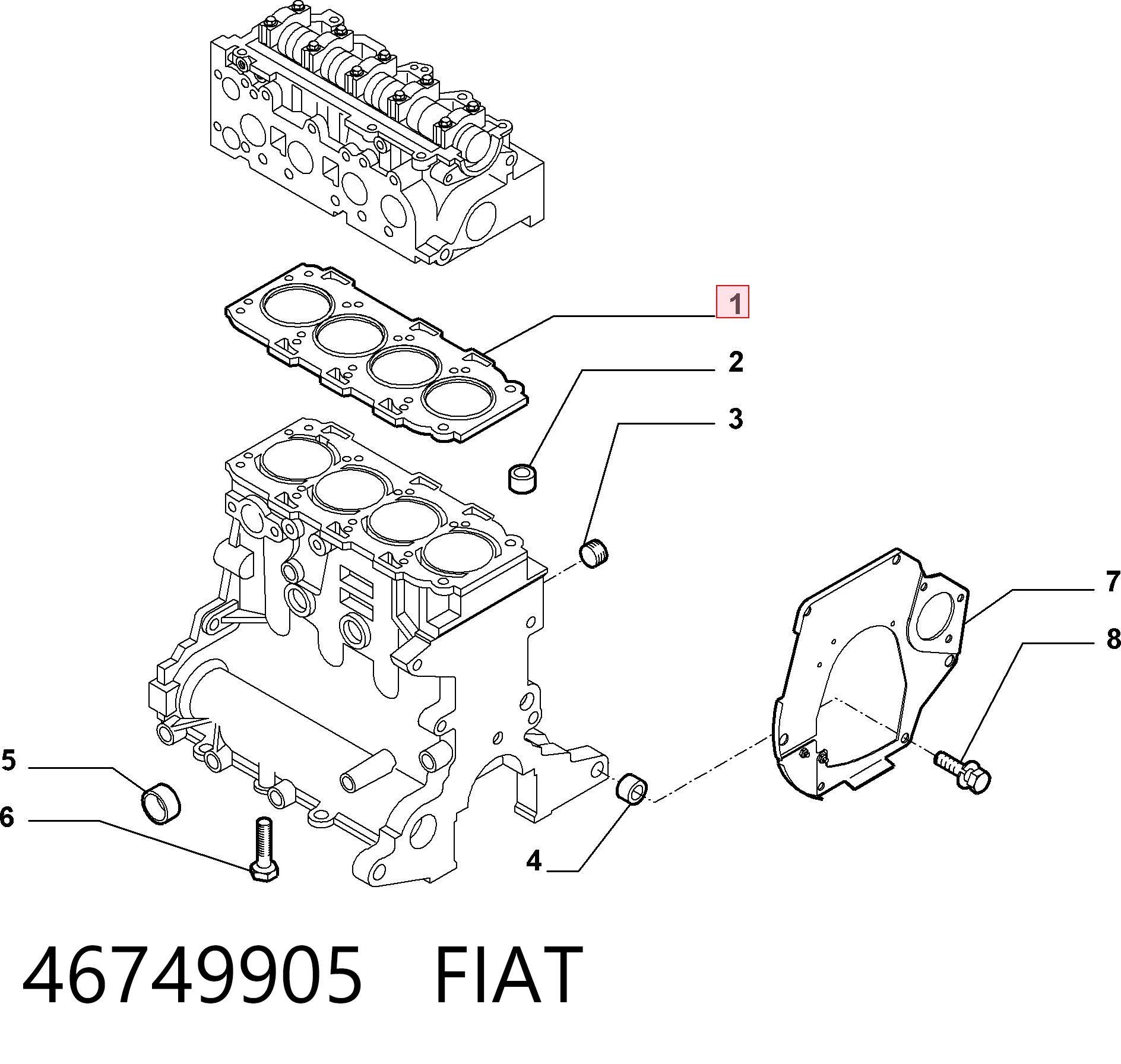 Vedante de cabeça de motor (CBC) Fiat Stilo  192