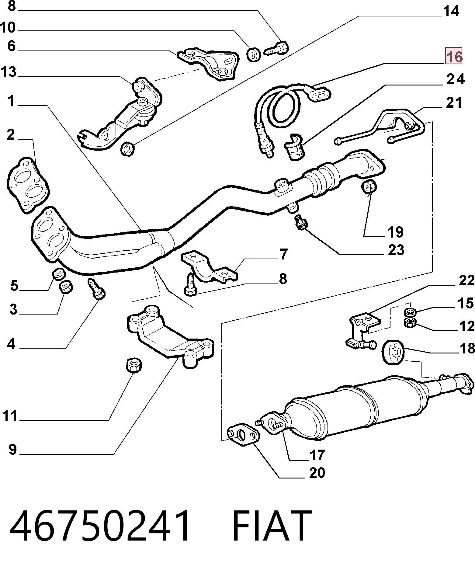 46750241 Fiat/Alfa/Lancia Sonda lambda, sensor de oxigênio até o catalisador