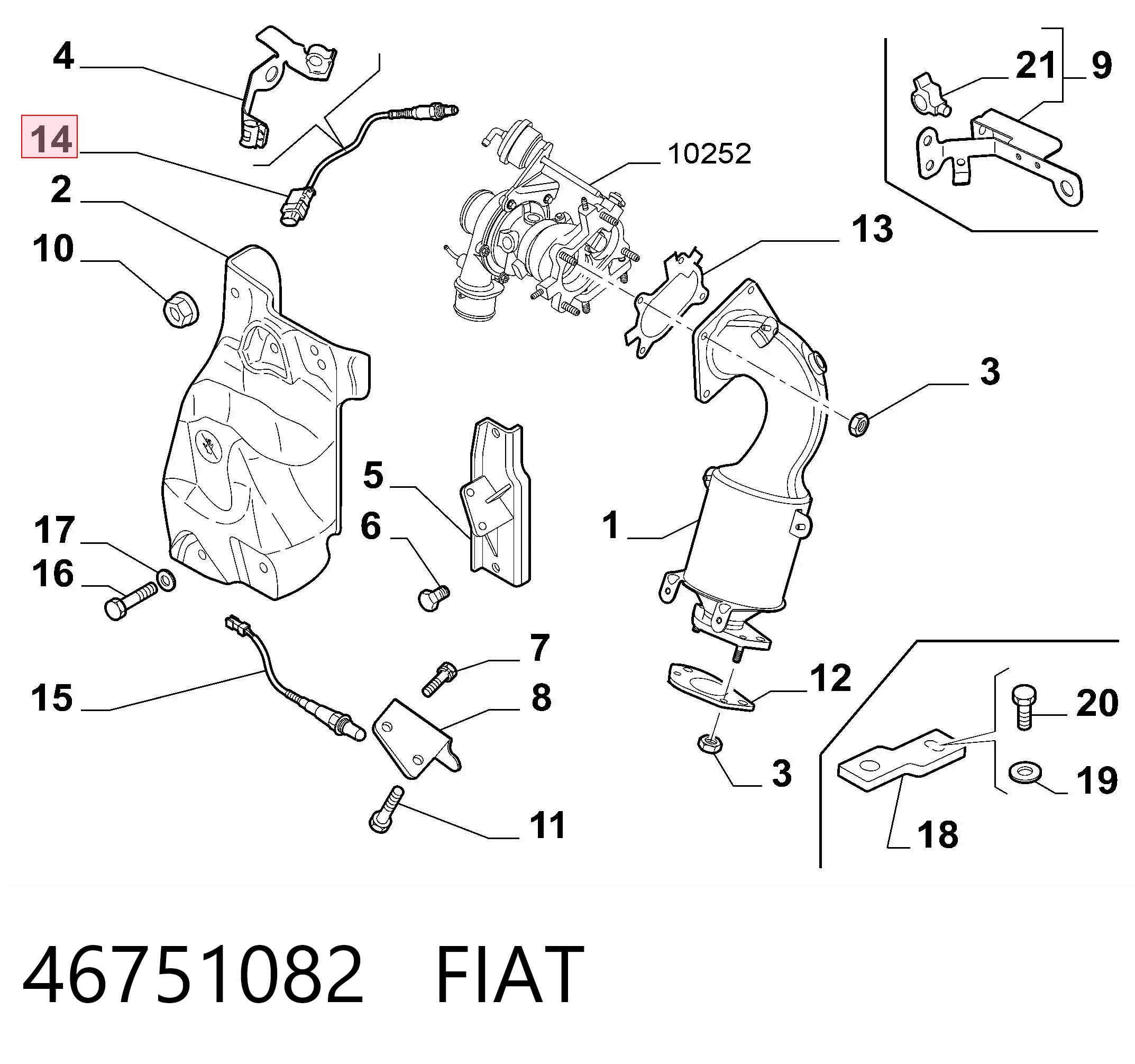 46751082 Fiat/Alfa/Lancia Sonda lambda, sensor de oxigênio