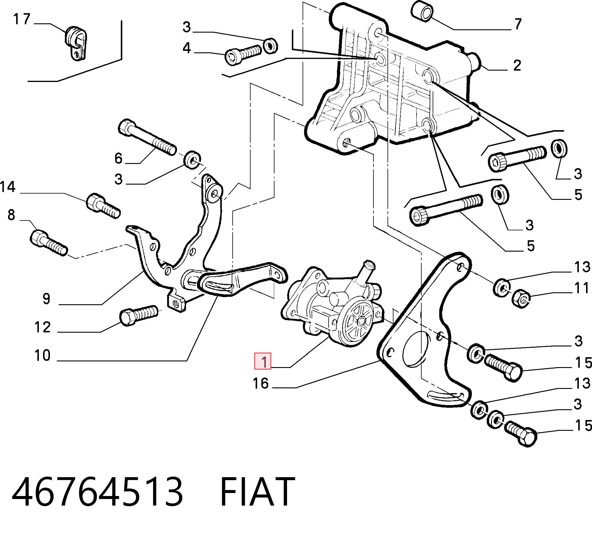 46764513 Fiat/Alfa/Lancia Bomba da Direção hidrâulica assistida