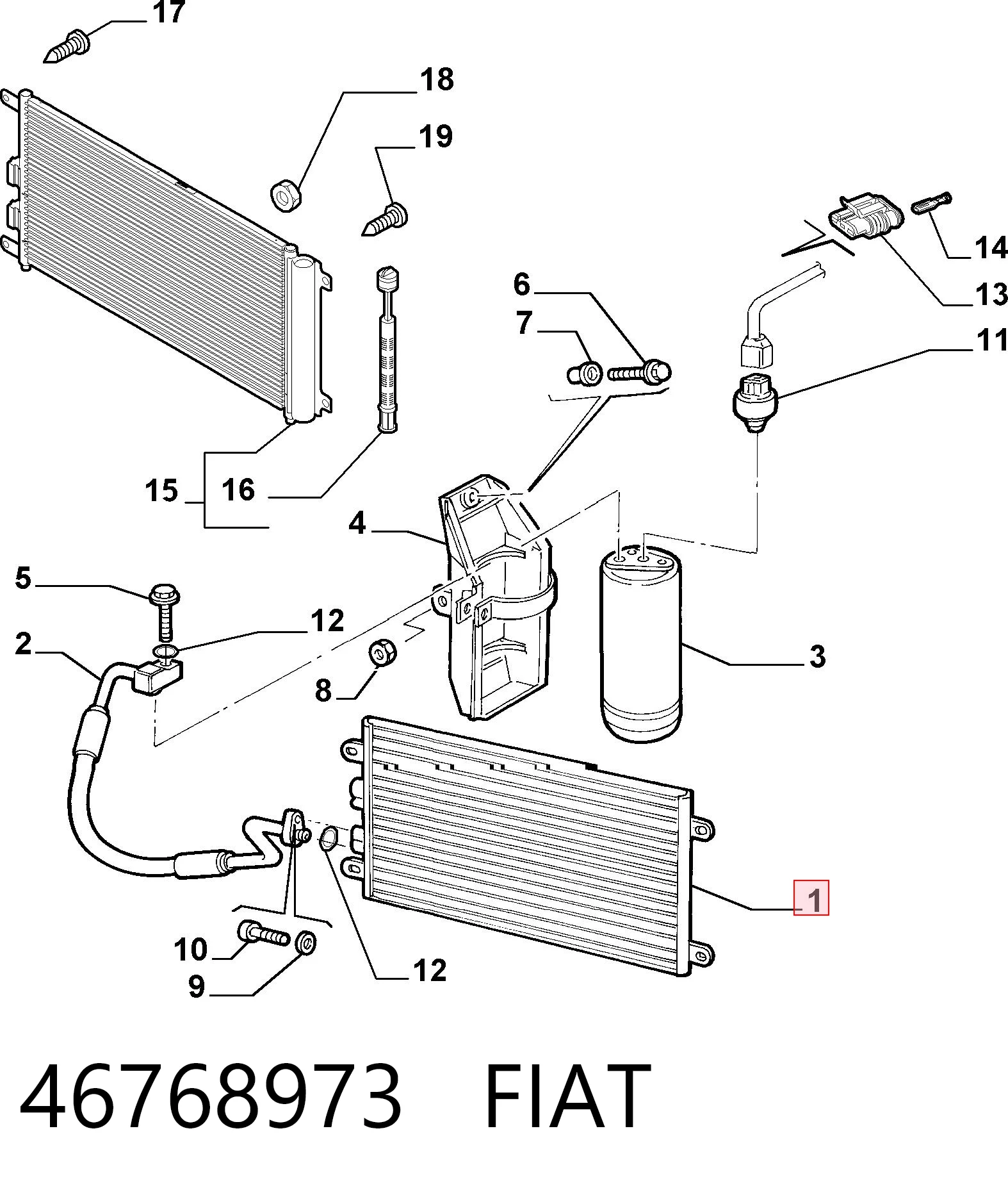 Radiador de aparelho de ar condicionado Alfa Romeo 147  937 ao melhor preço