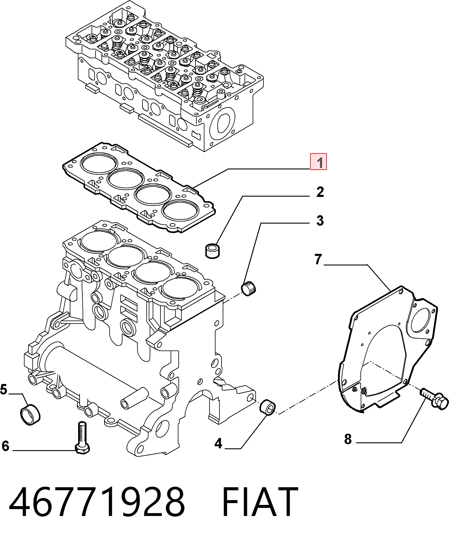 Vedante de cabeça de motor (CBC) Alfa Romeo GT  937