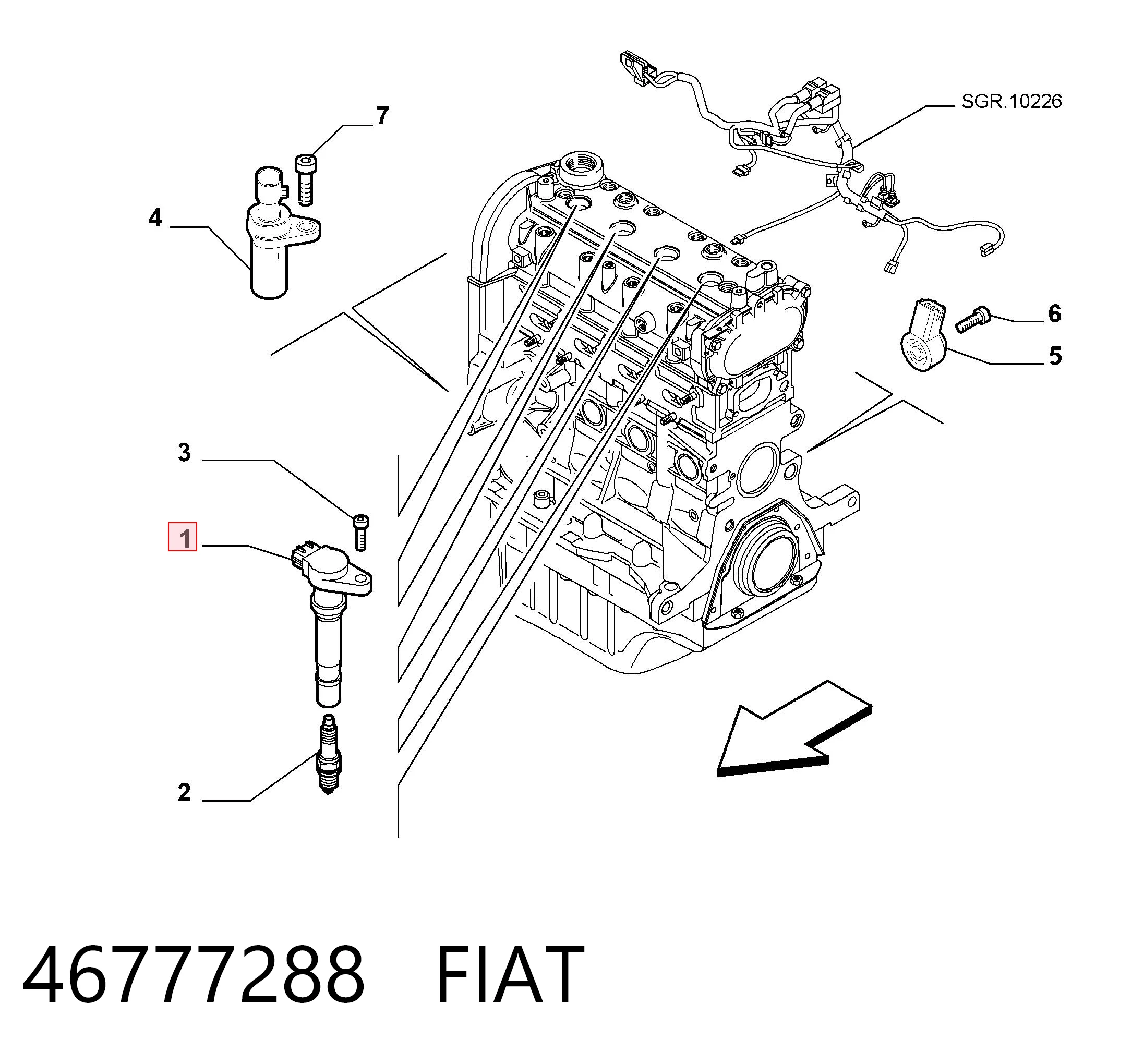 46777288 Fiat/Alfa/Lancia Bobina de ignição