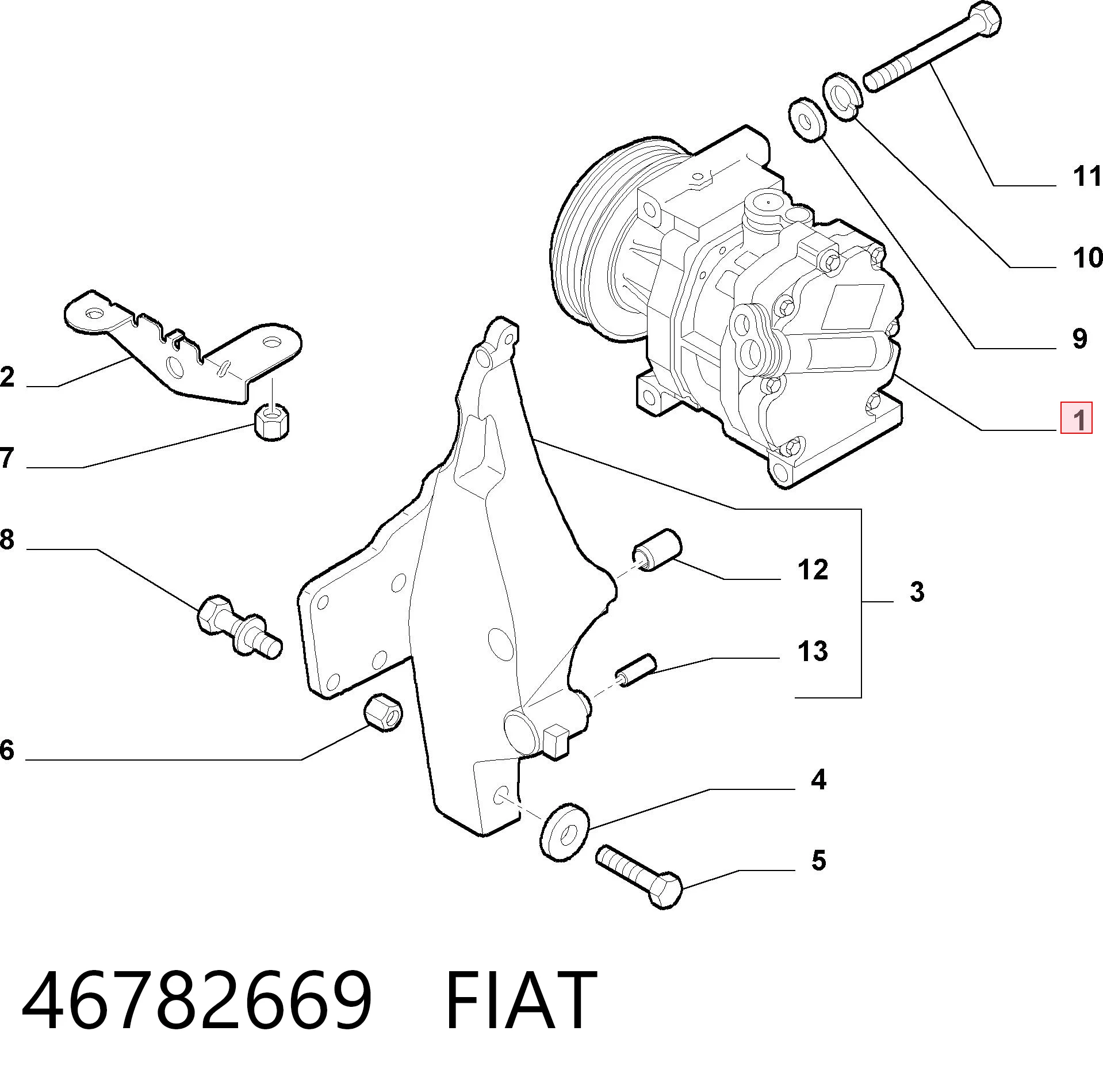 46782669 Fiat/Alfa/Lancia Compressor de aparelho de ar condicionado
