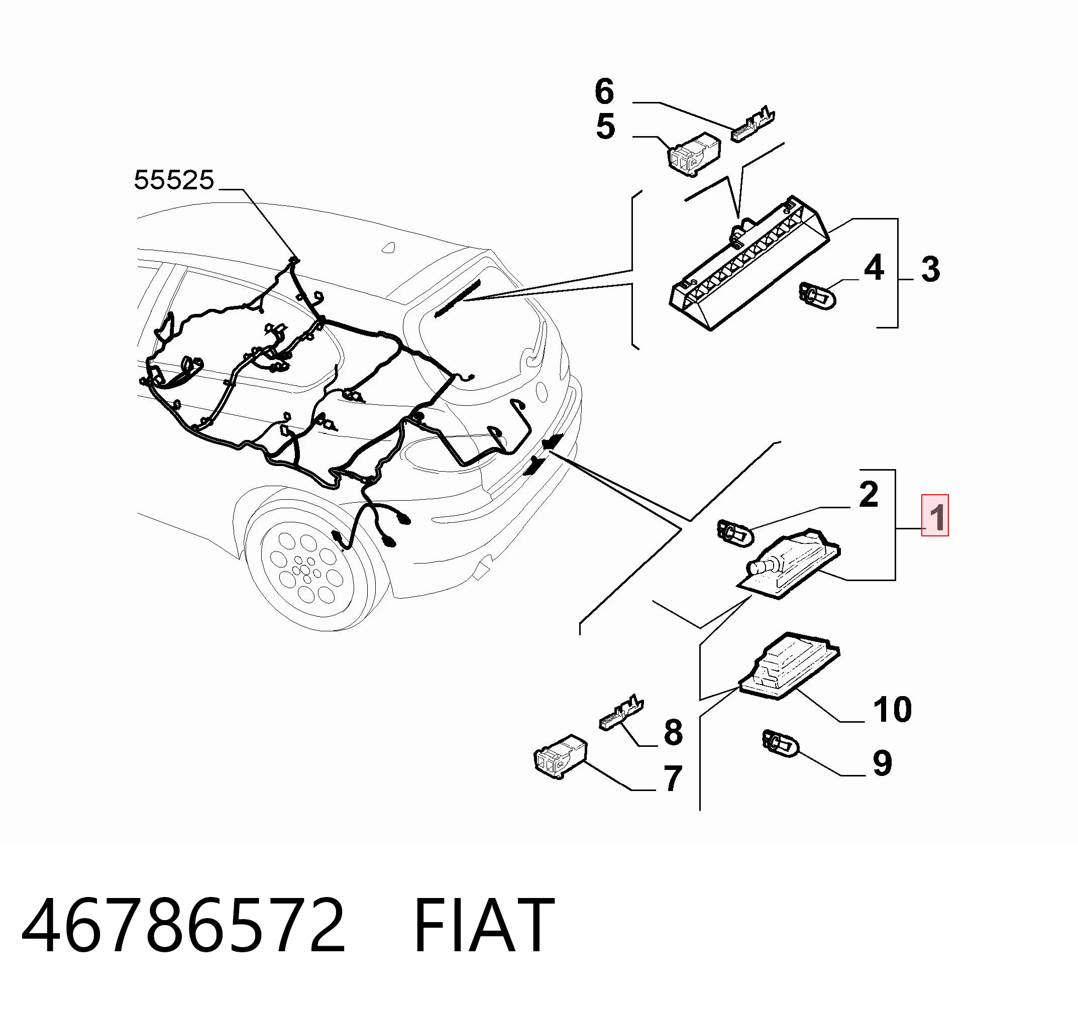 LLI750 Magneti Marelli Lanterna da luz de fundo de matrícula traseira