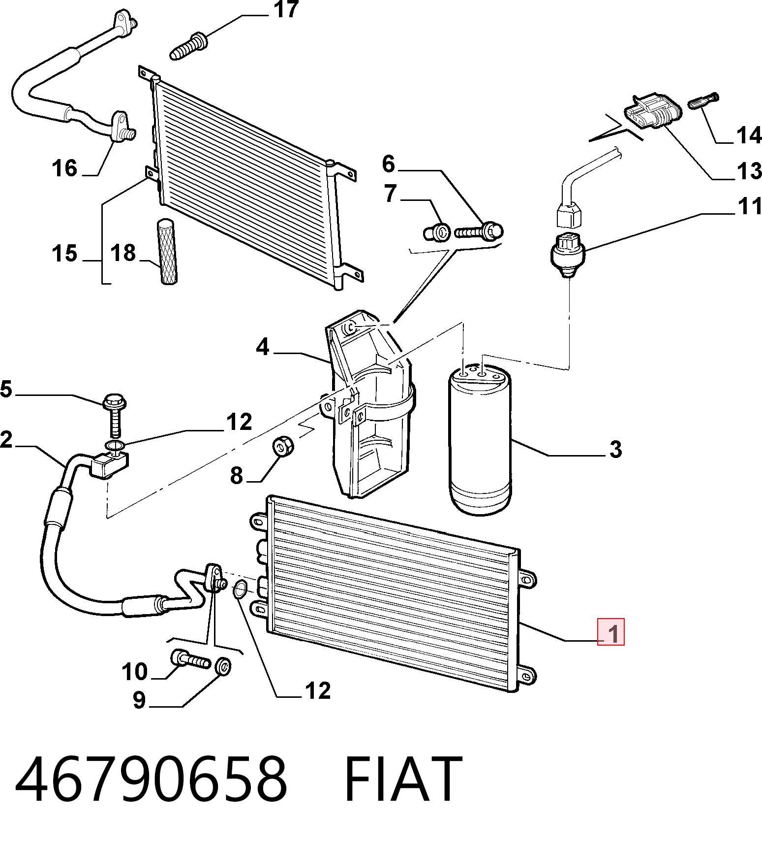 Radiador de aparelho de ar condicionado Alfa Romeo 156  932 ao melhor preço