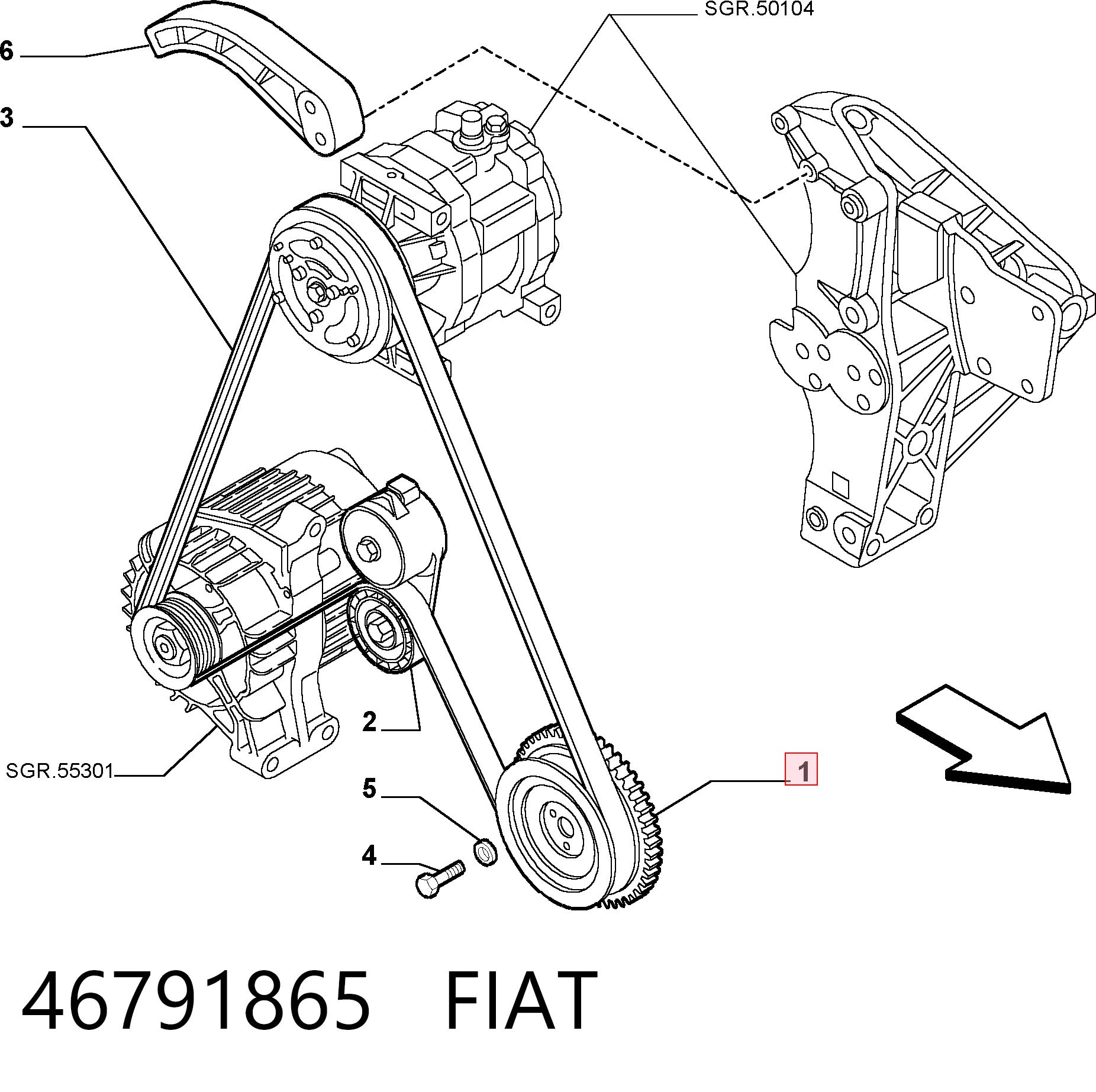 Polia de cambota para Fiat Panda I 141A