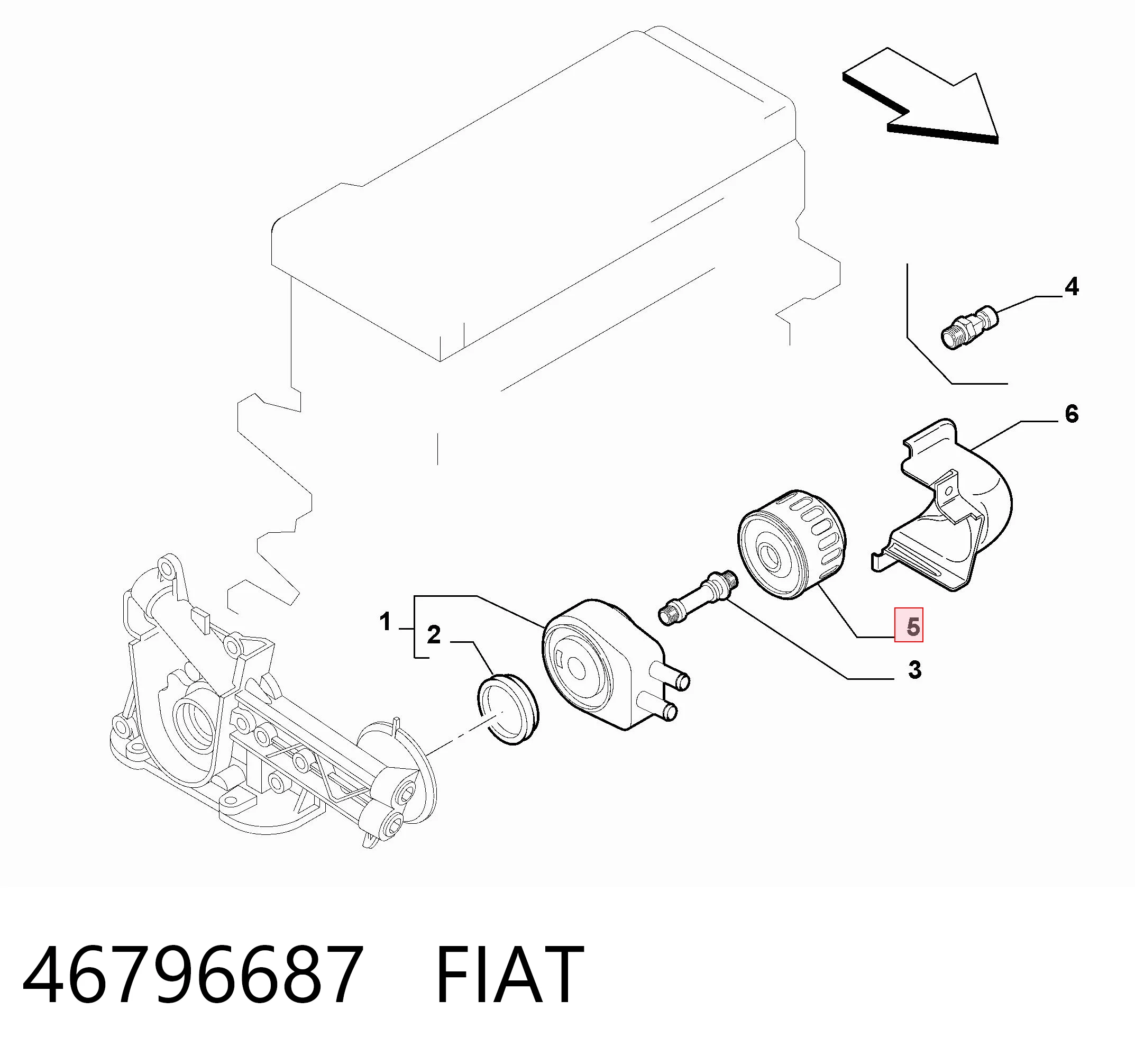 46796687 Fiat/Alfa/Lancia Filtro de óleo