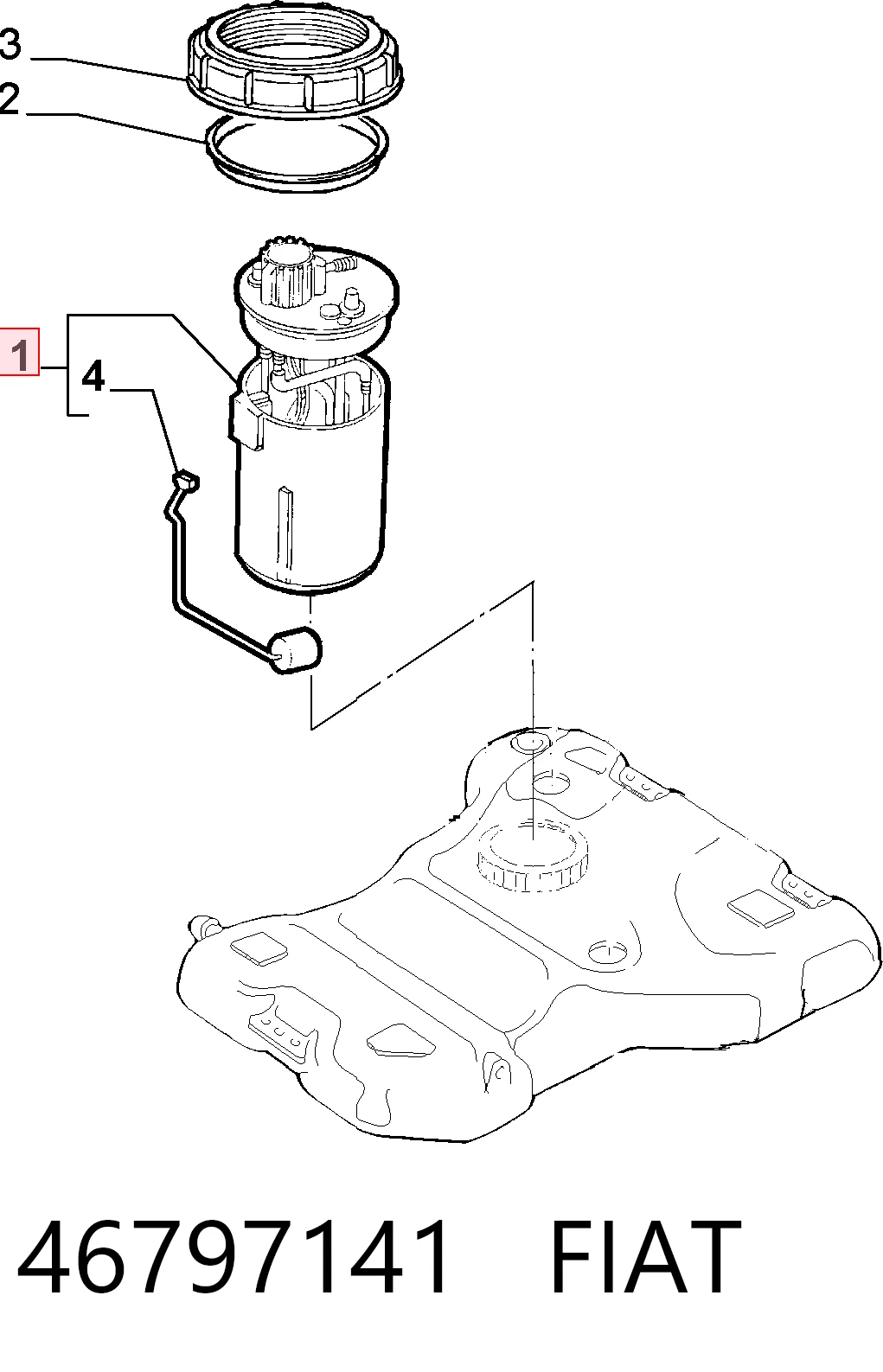  Módulo de bomba de combustível com sensor do nível de combustível Alfa Romeo 146 hatchback (930) (1994 - 2001) 