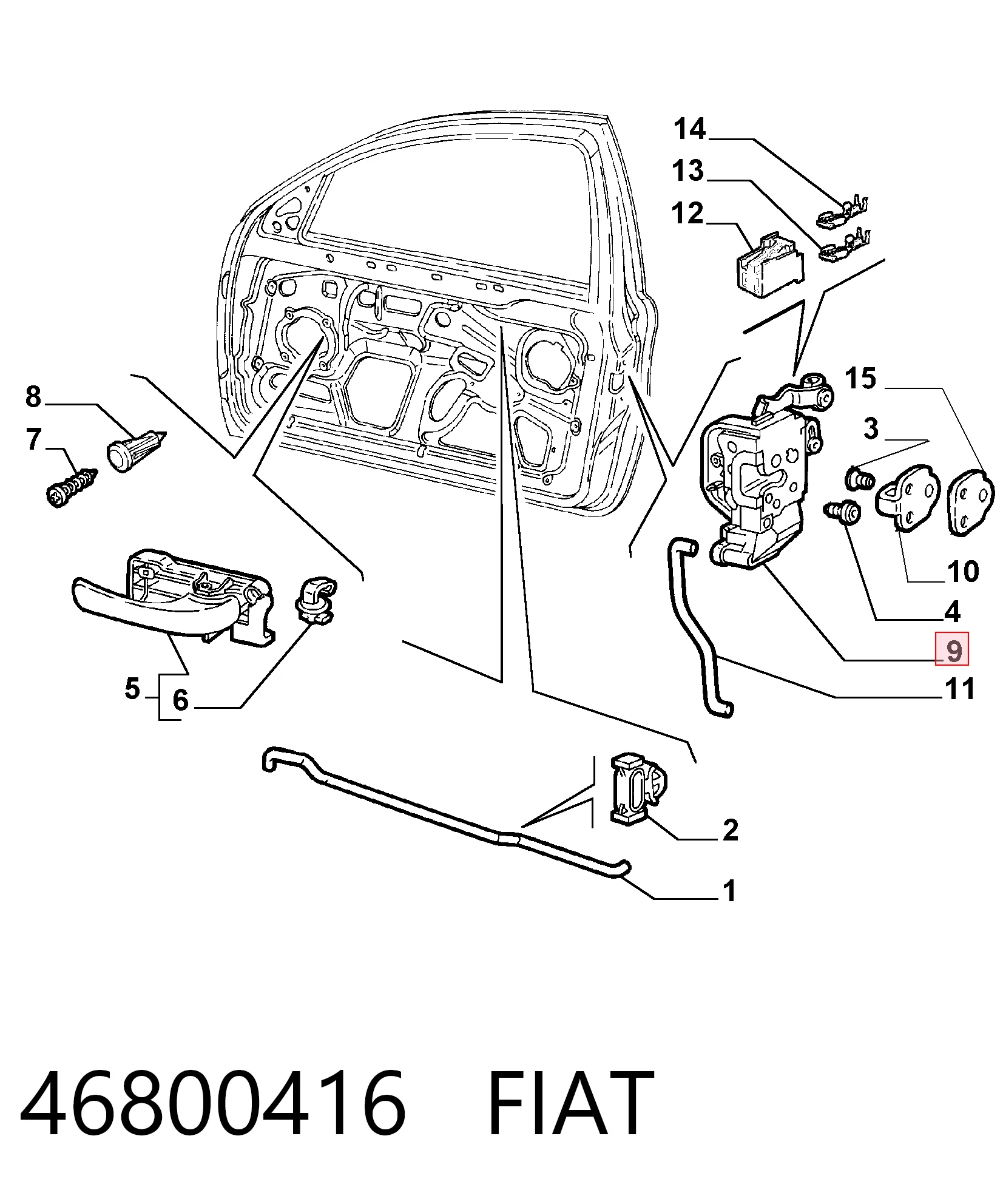 Fecho da porta dianteira esquerda Alfa Romeo GT  937
