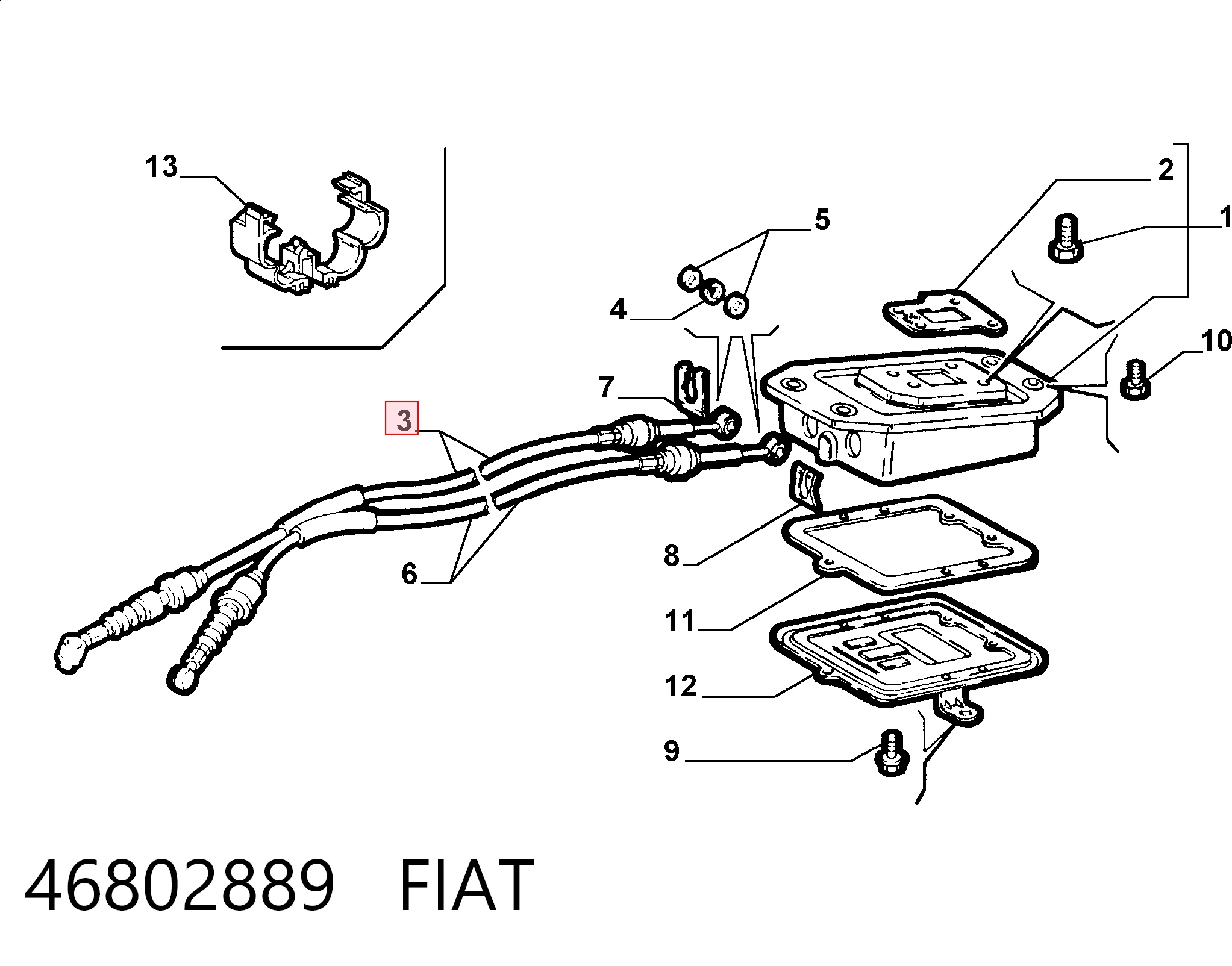 Cabo de mudança duplo para Fiat Palio 178DX