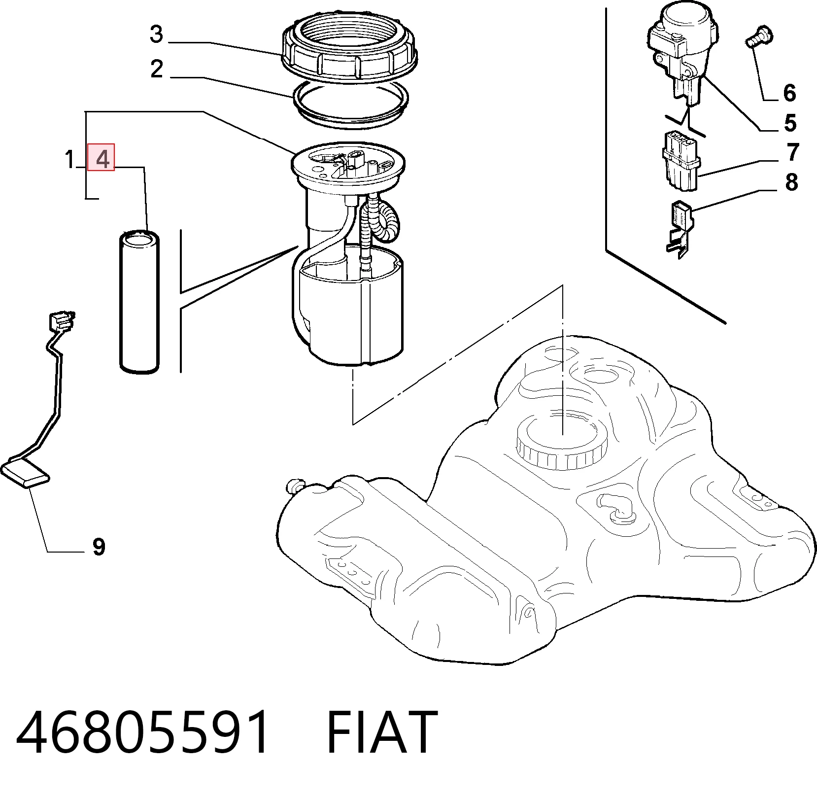 Sensor do nível de combustível no tanque Alfa Romeo 146  930