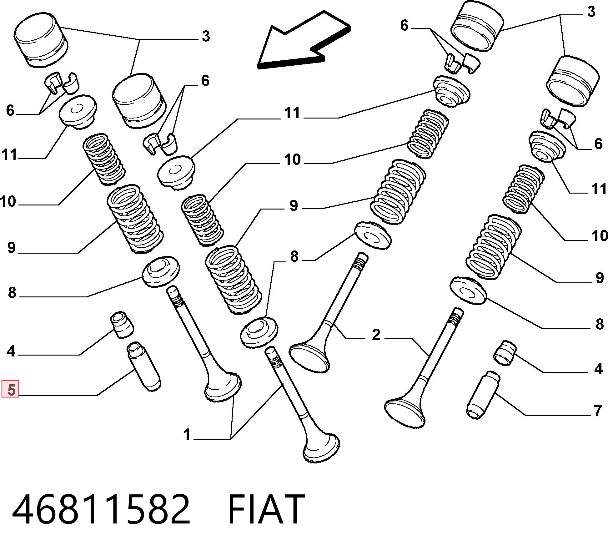Guia de válvula para Alfa Romeo 146 930