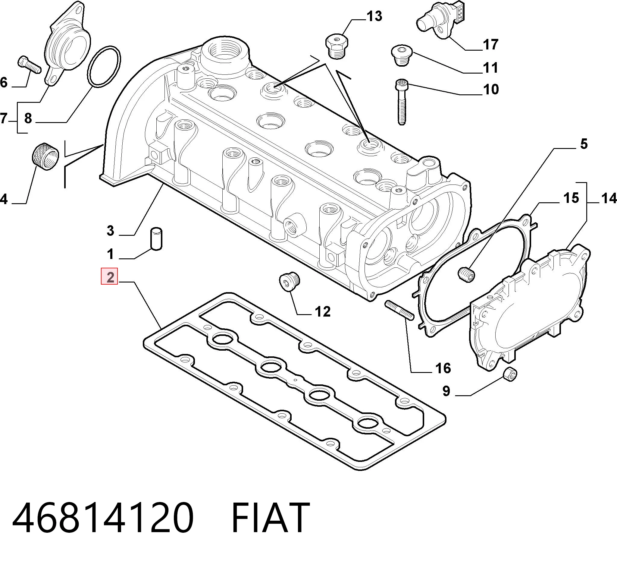Vedante de tampa de válvulas de motor Fiat Punto preço, a partir de 5,05 USD