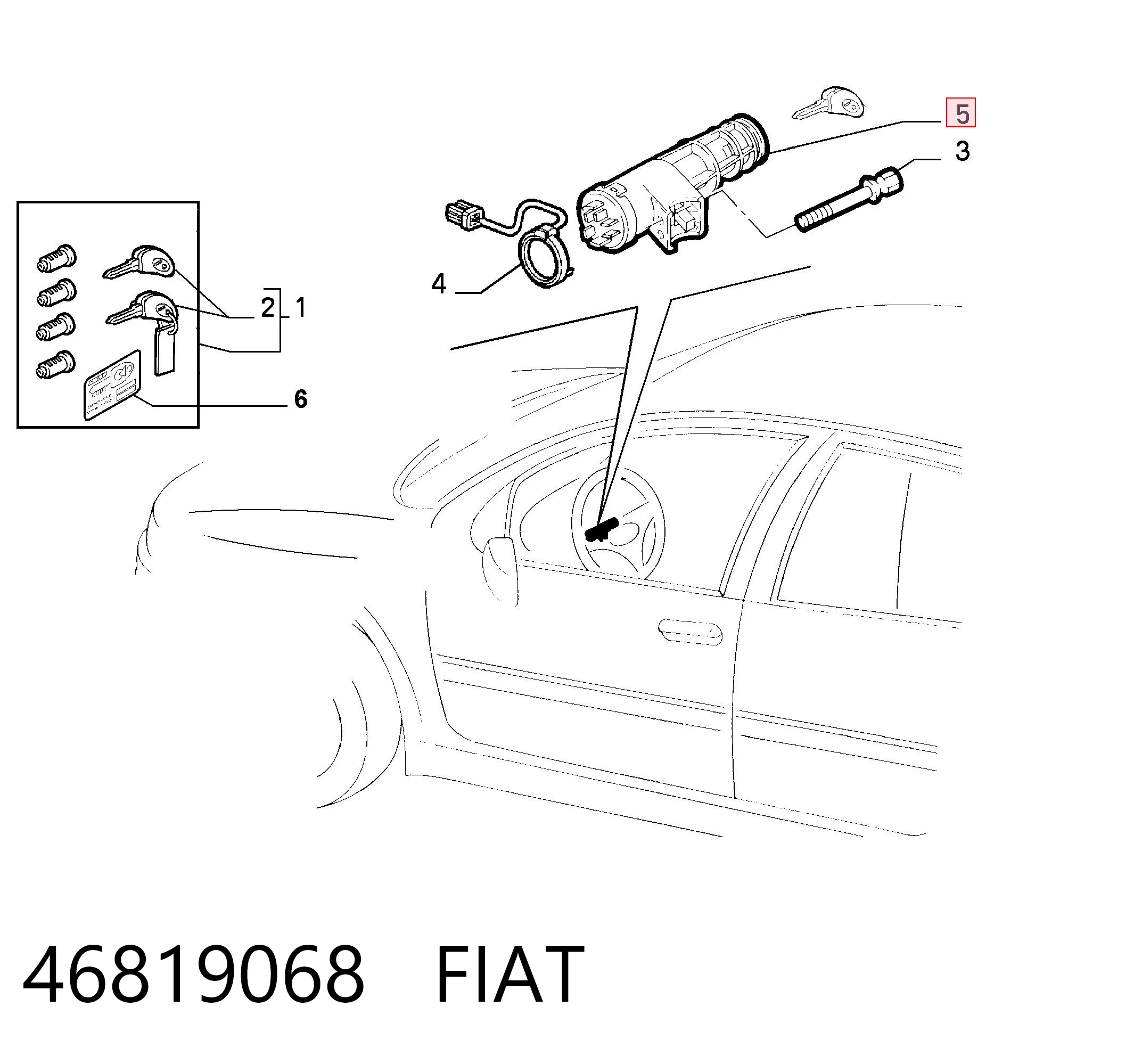 46819068 Fiat/Alfa/Lancia Fecho de ignição