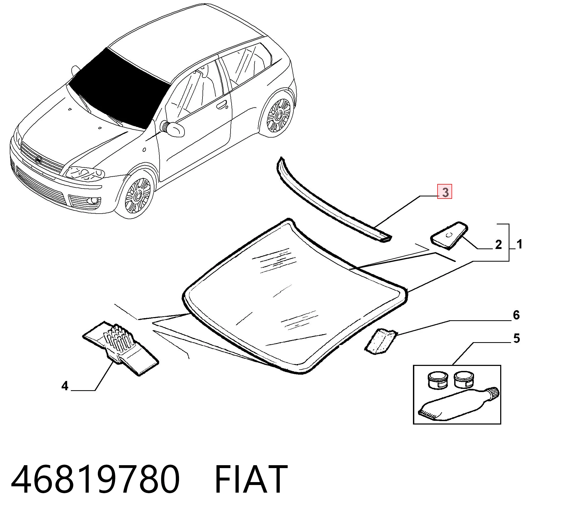 Compactador de pára-brisas Fiat Punto II 188