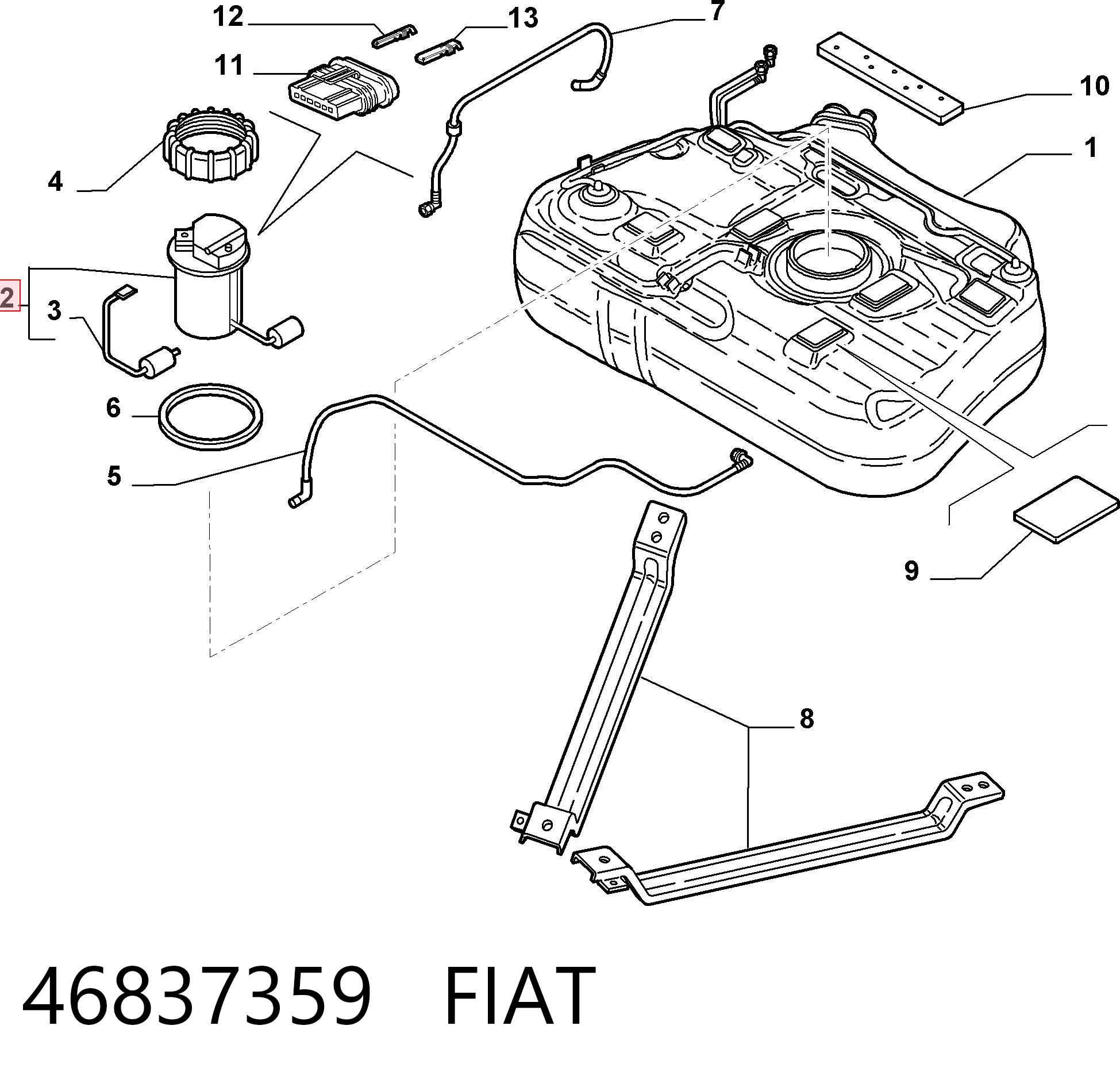 Compre Módulo de bomba de combustível com sensor do nível de combustível Fiat Bravo 2