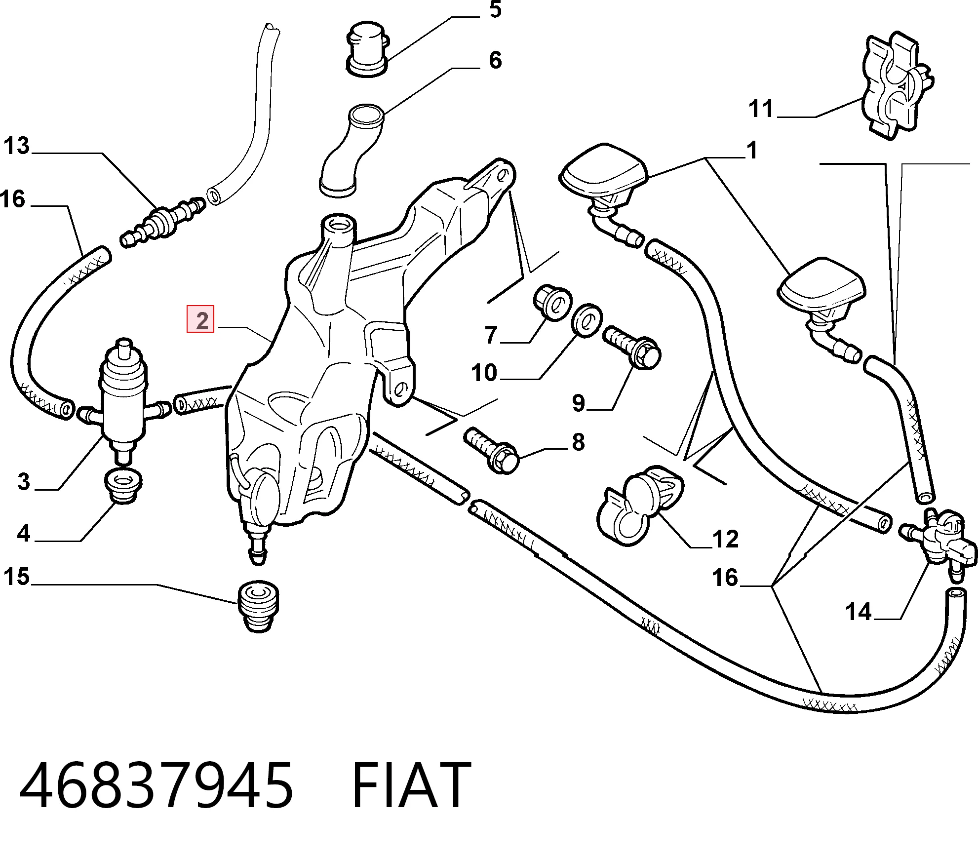 Tanque de fluido para lavador de vidro Fiat Doblo preço, a partir de 53,06 USD