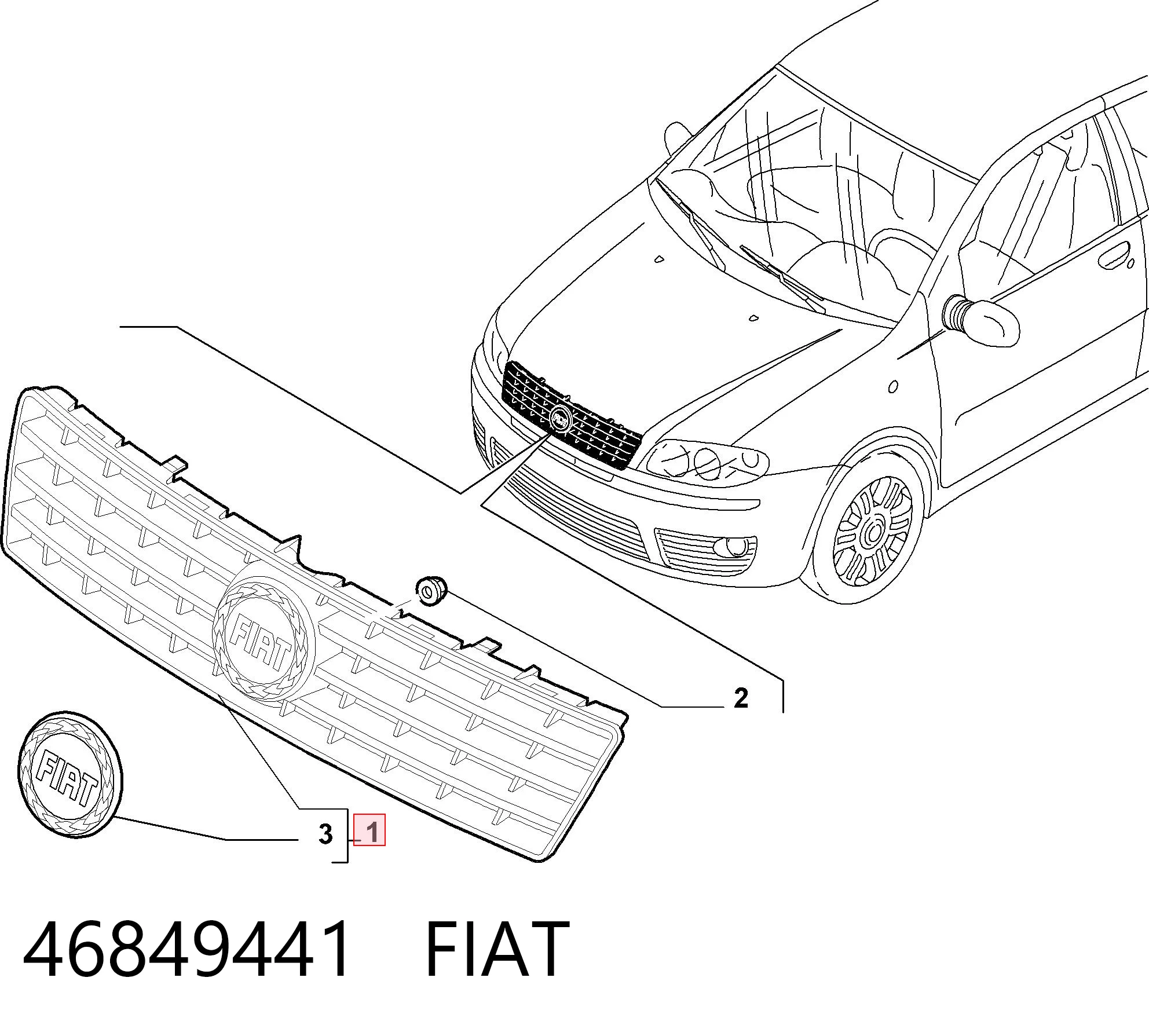 Grelha do radiador Fiat Punto II 188 ao melhor preço