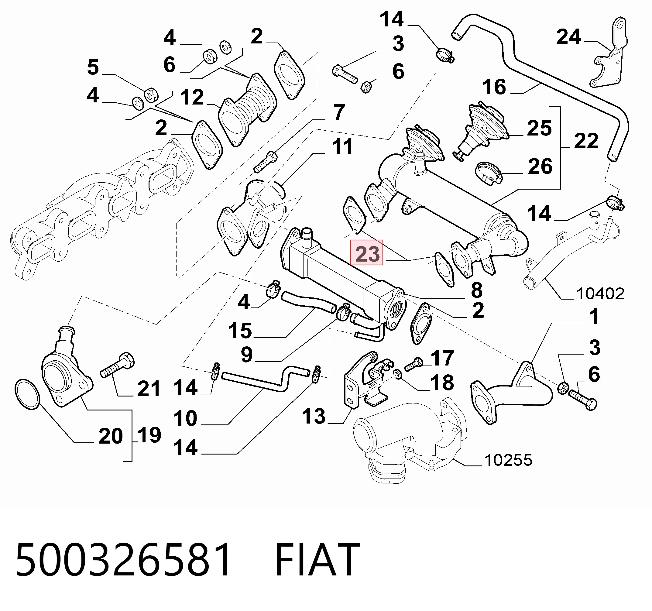 Vedante de válvula EGR de recirculação 5802102098 Iveco